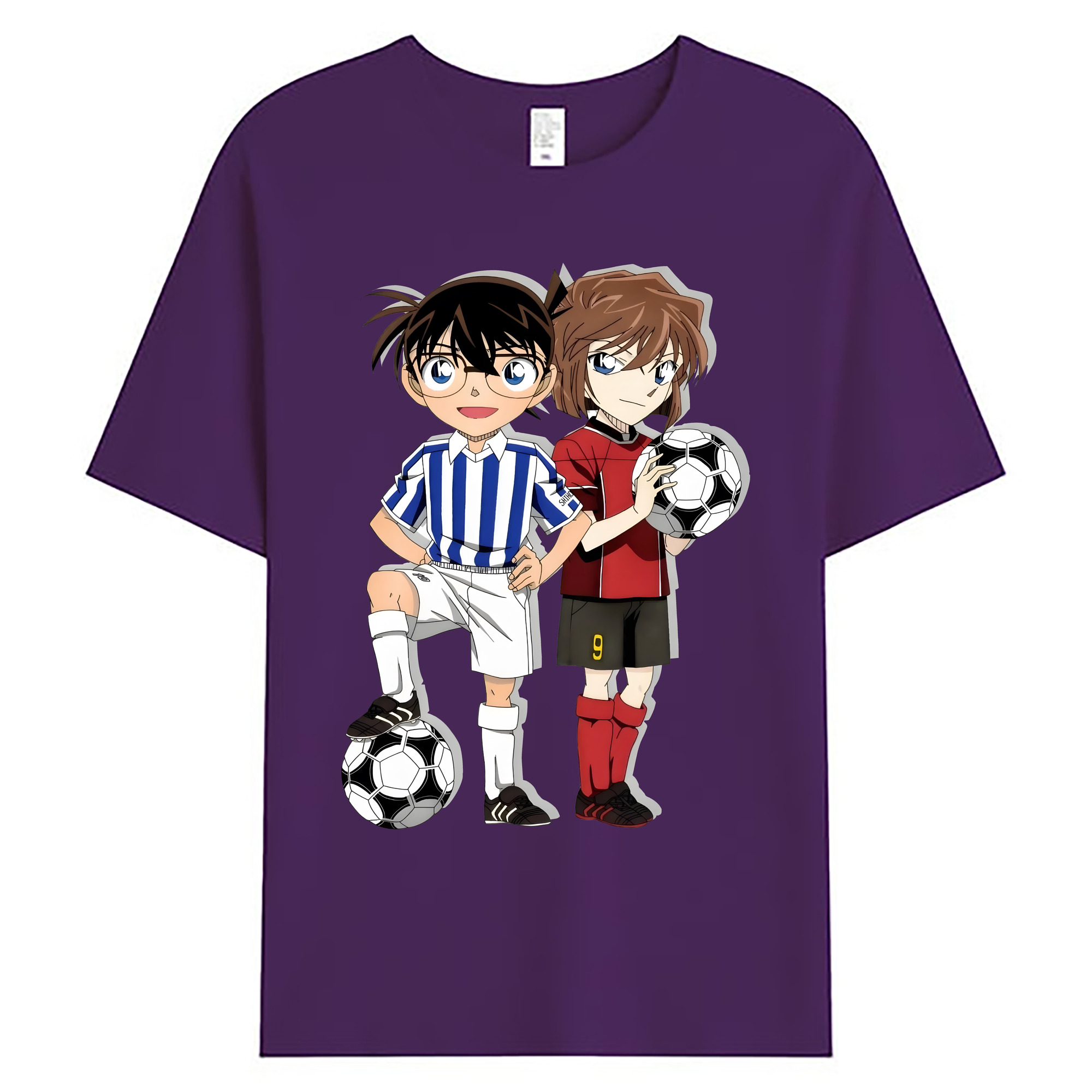 （画像用） 名探偵コナン 灰原 哀 はいばら あい Detective Conan Anita Hailey、Vi Graythorn Haibara Ai 綿100％ メンズ半袖Tシャツ｜肌触りやわらか＆通気性