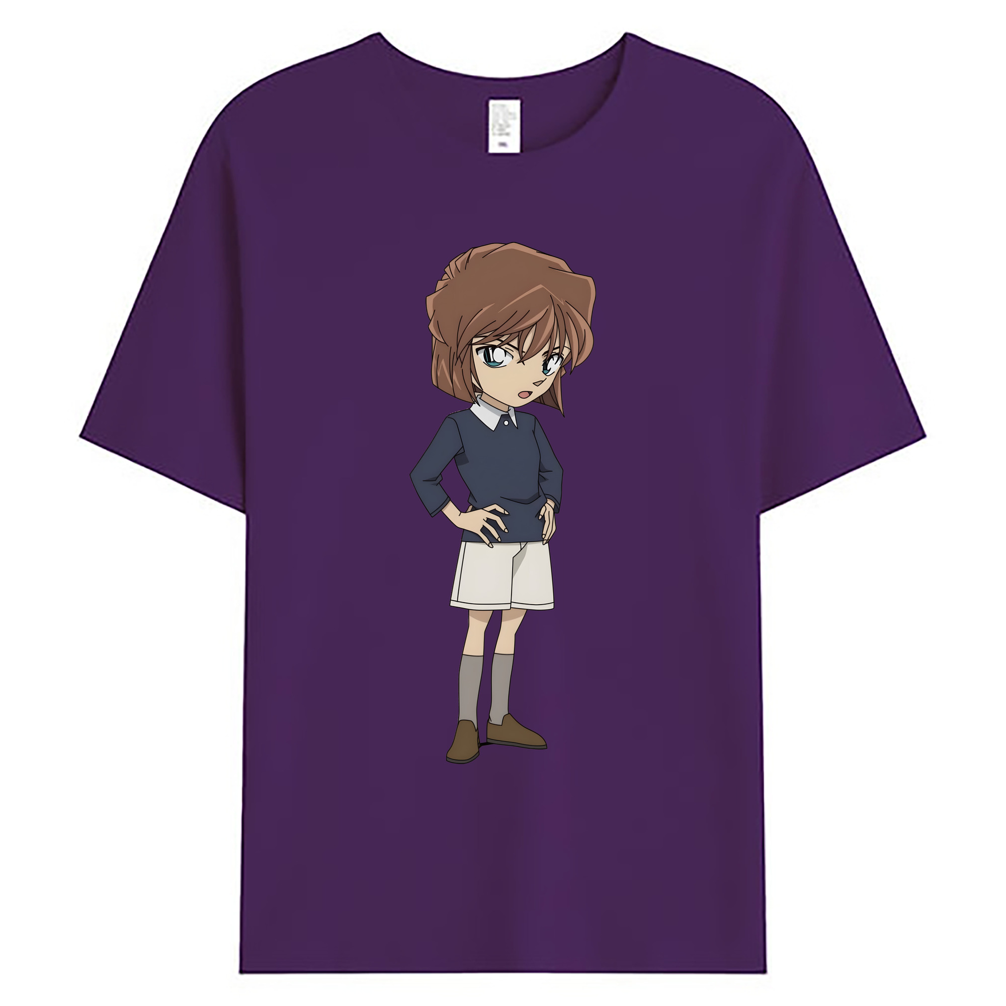 （画像用） 名探偵コナン 灰原 哀 はいばら あい Detective Conan Anita Hailey、Vi Graythorn Haibara Ai 綿100％ メンズ半袖Tシャツ｜肌触りやわらか＆通気性