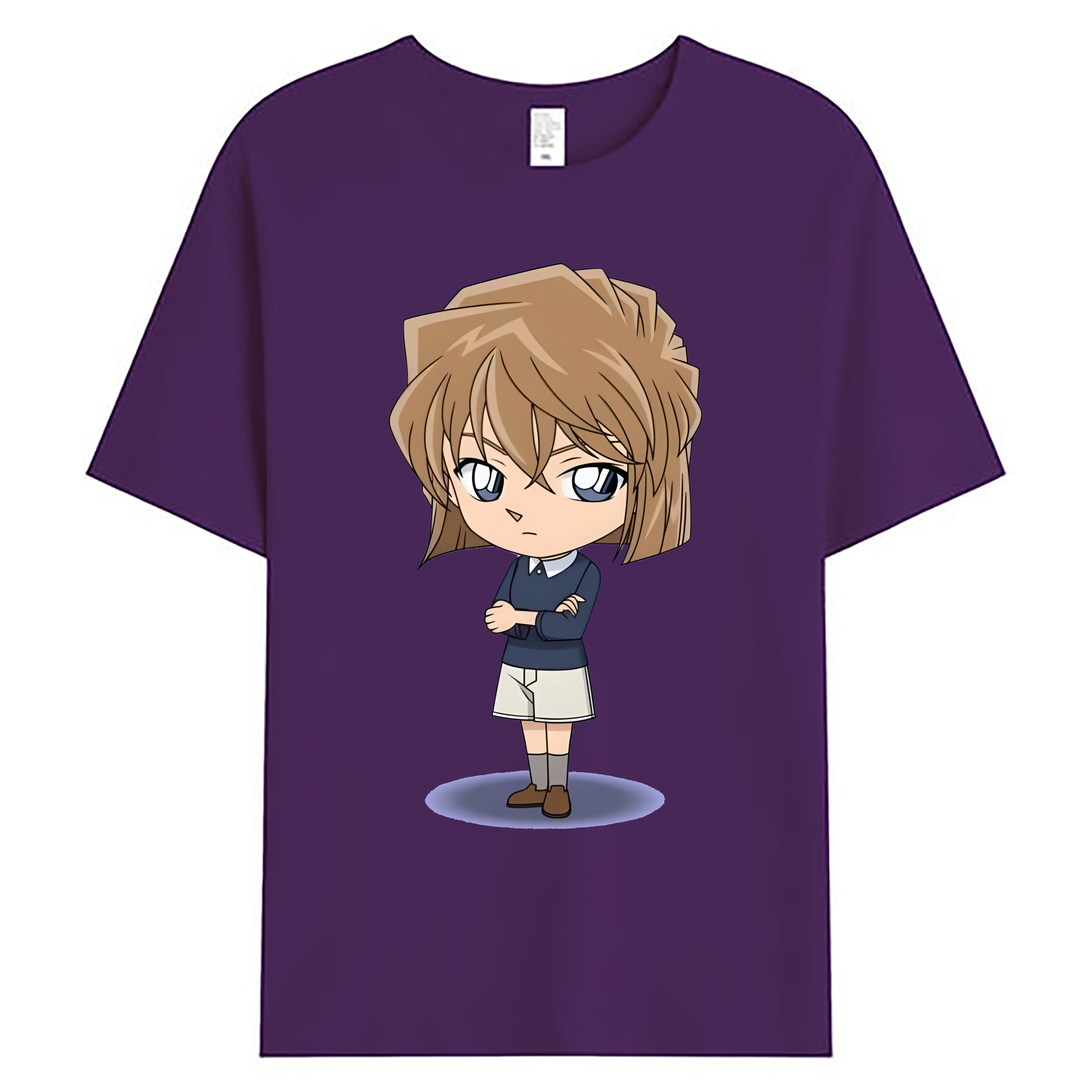 （画像用） 名探偵コナン 灰原 哀 はいばら あい Detective Conan Anita Hailey、Vi Graythorn Haibara Ai 綿100％ メンズ半袖Tシャツ｜肌触りやわらか＆通気性