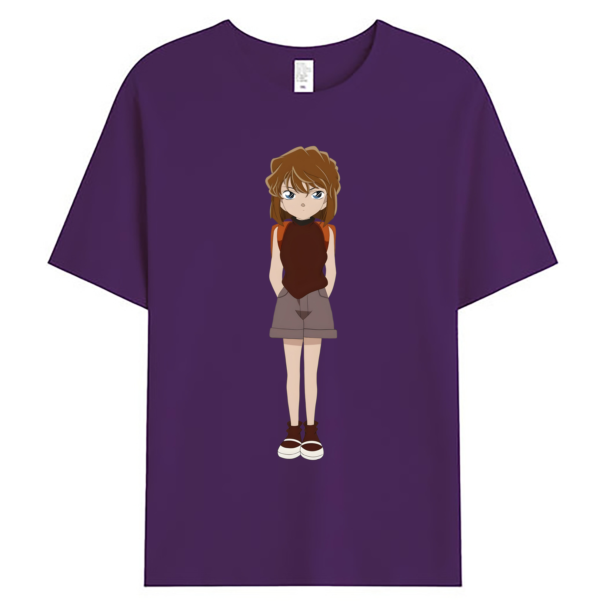 （画像用） 名探偵コナン 灰原 哀 はいばら あい Detective Conan Anita Hailey、Vi Graythorn Haibara Ai 綿100％ メンズ半袖Tシャツ｜肌触りやわらか＆通気性