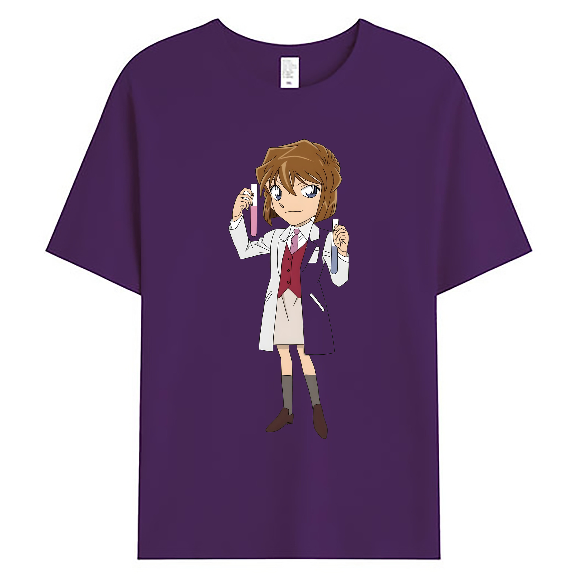 （画像用） 名探偵コナン 灰原 哀 はいばら あい Detective Conan Anita Hailey、Vi Graythorn Haibara Ai 綿100％ メンズ半袖Tシャツ｜肌触りやわらか＆通気性