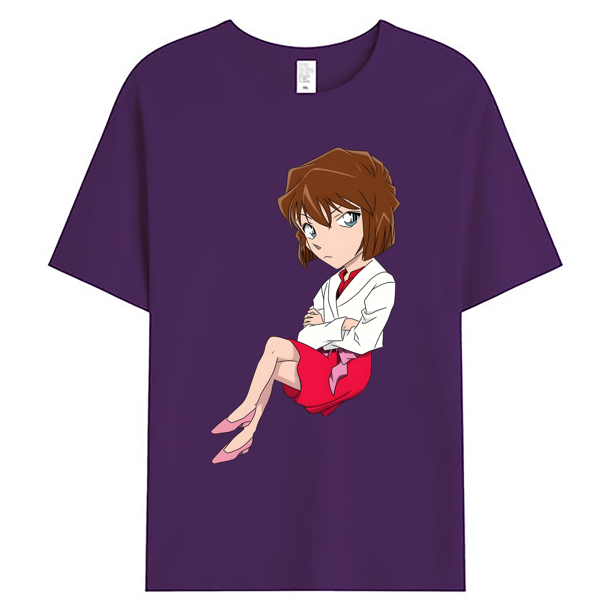（画像用） 名探偵コナン 灰原 哀 はいばら あい Detective Conan Anita Hailey、Vi Graythorn Haibara Ai 綿100％ メンズ半袖Tシャツ｜肌触りやわらか＆通気性