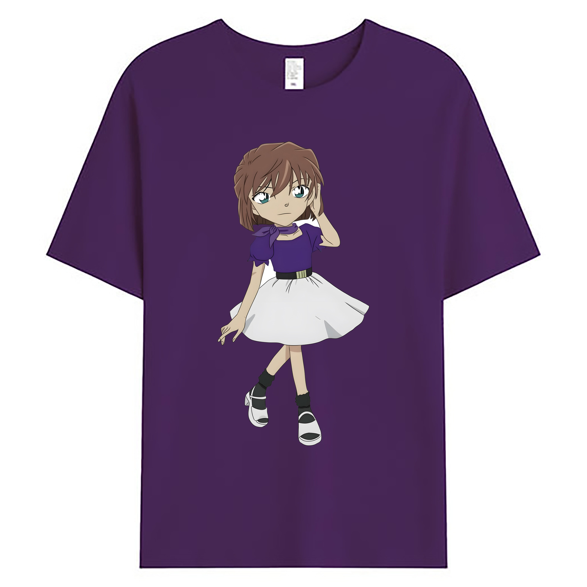 （画像用） 名探偵コナン 灰原 哀 はいばら あい Detective Conan Anita Hailey、Vi Graythorn Haibara Ai 綿100％ メンズ半袖Tシャツ｜肌触りやわらか＆通気性