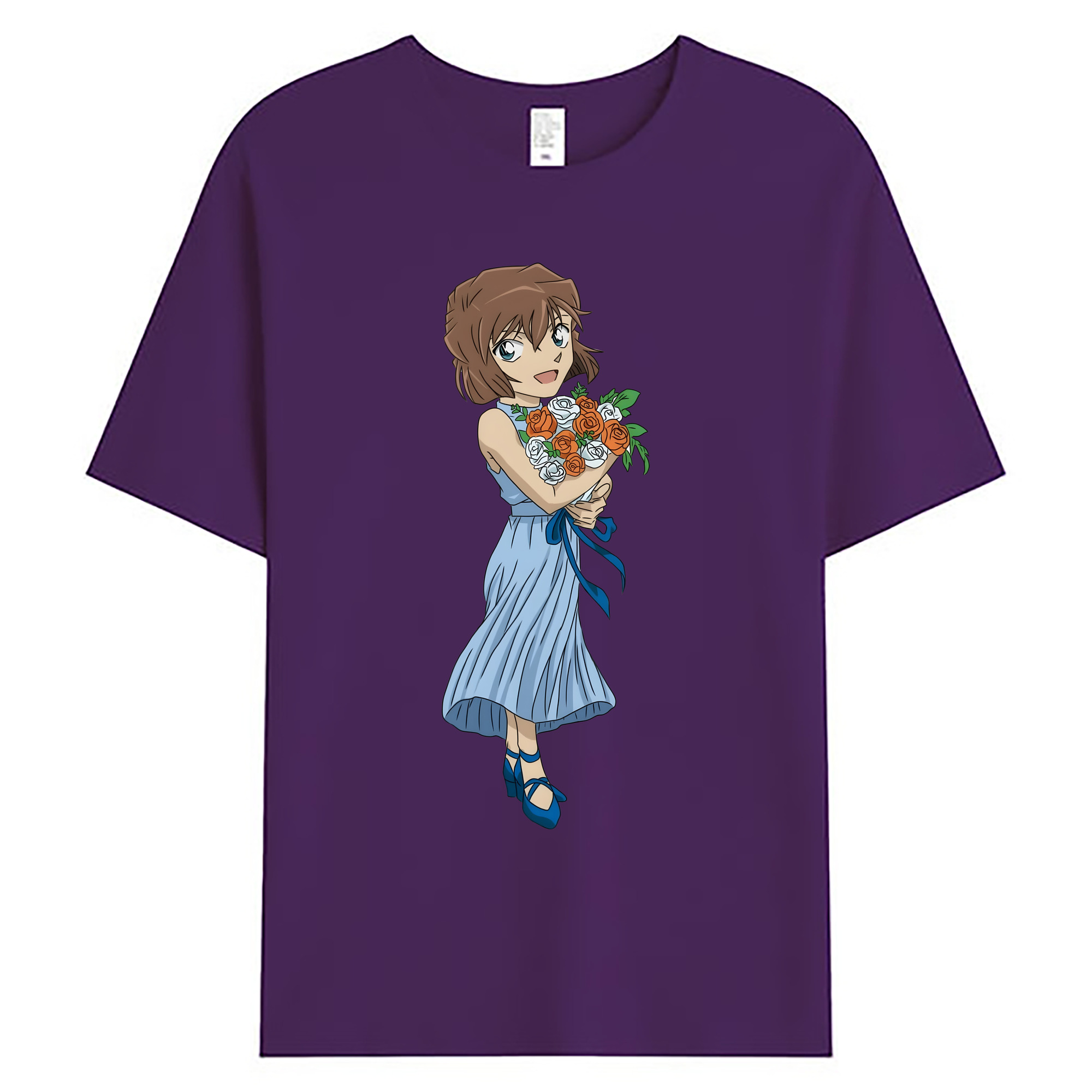 （画像用） 名探偵コナン 灰原 哀 はいばら あい Detective Conan Anita Hailey、Vi Graythorn Haibara Ai 綿100％ メンズ半袖Tシャツ｜肌触りやわらか＆通気性