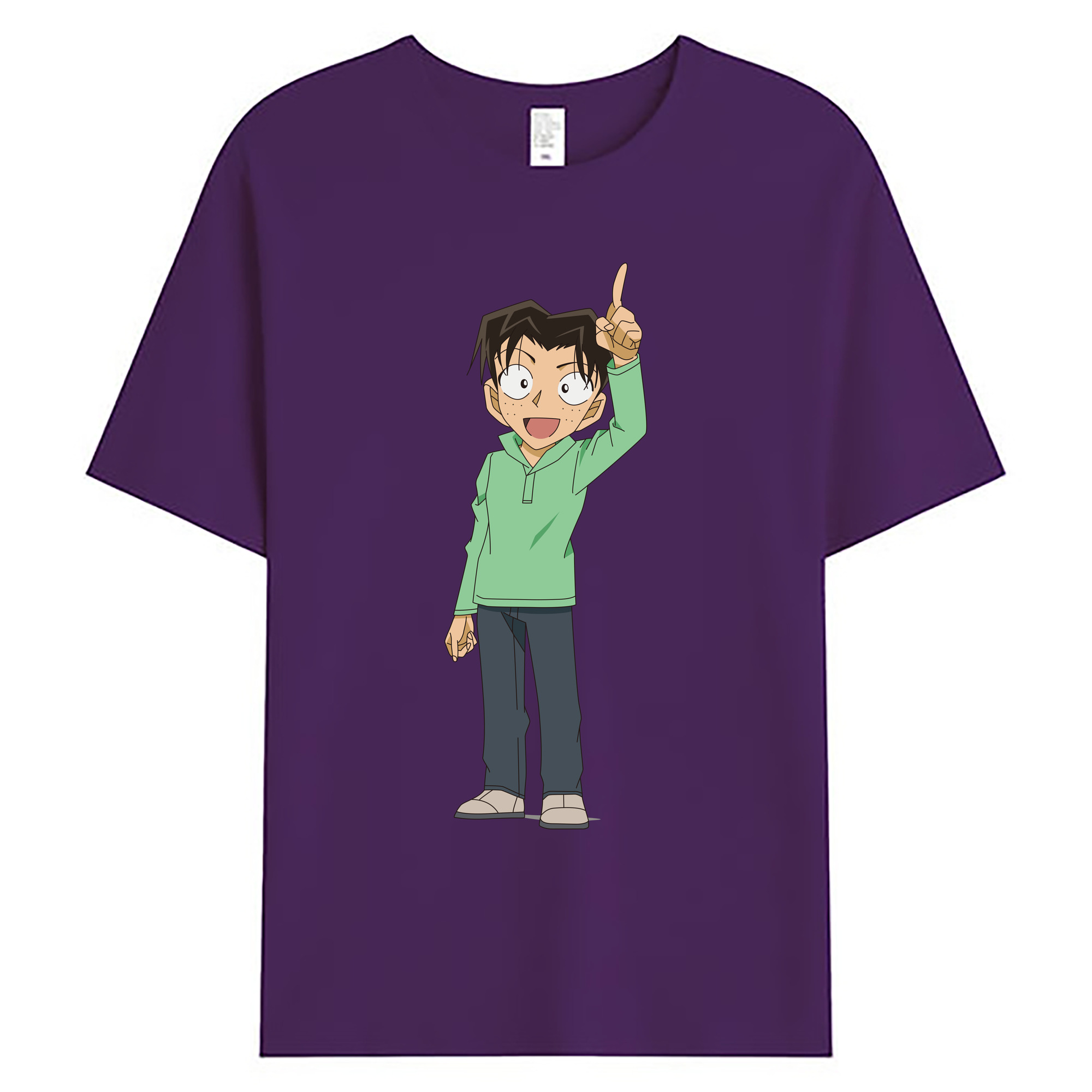 （画像用） 名探偵コナン 円谷 光彦 つぶらや みつひこ Detective Conan Mitch Tennyson 綿100％ メンズ半袖Tシャツ｜肌触りやわらか＆通気性