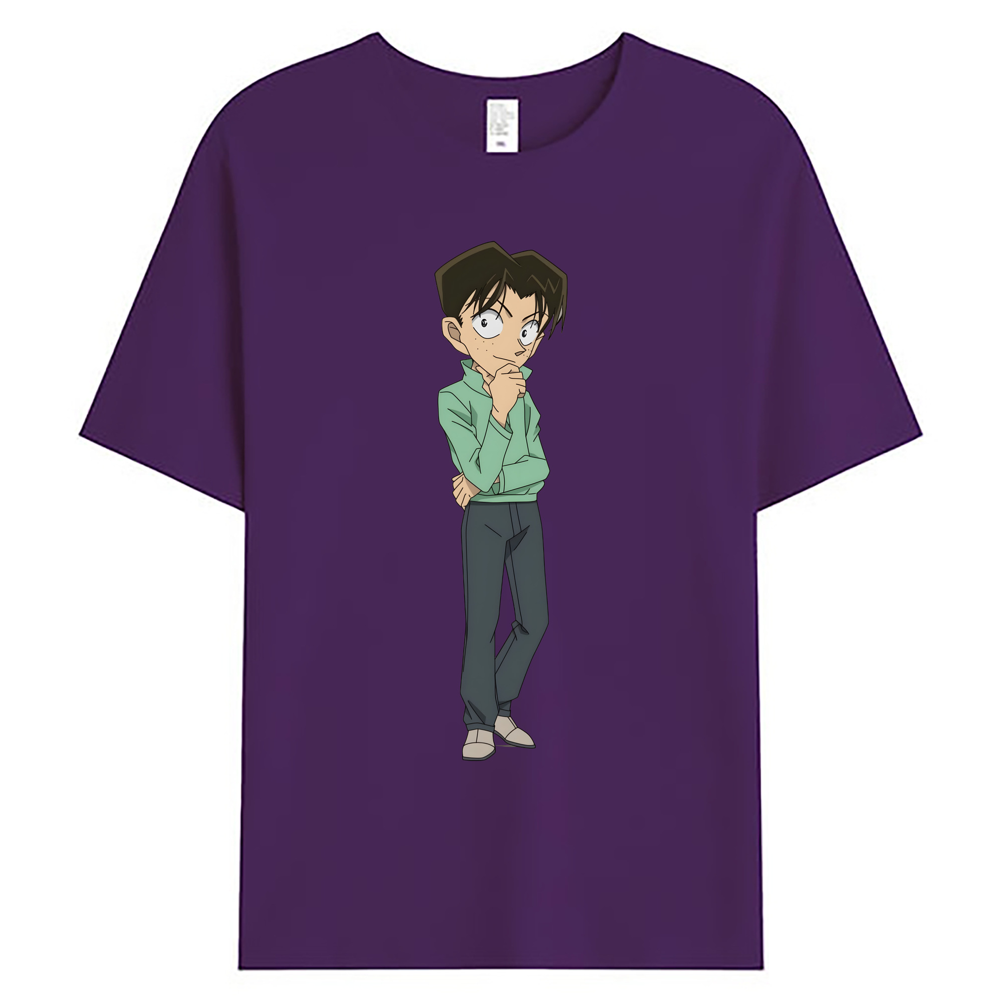 （画像用） 名探偵コナン 円谷 光彦 つぶらや みつひこ Detective Conan Mitch Tennyson 綿100％ メンズ半袖Tシャツ｜肌触りやわらか＆通気性