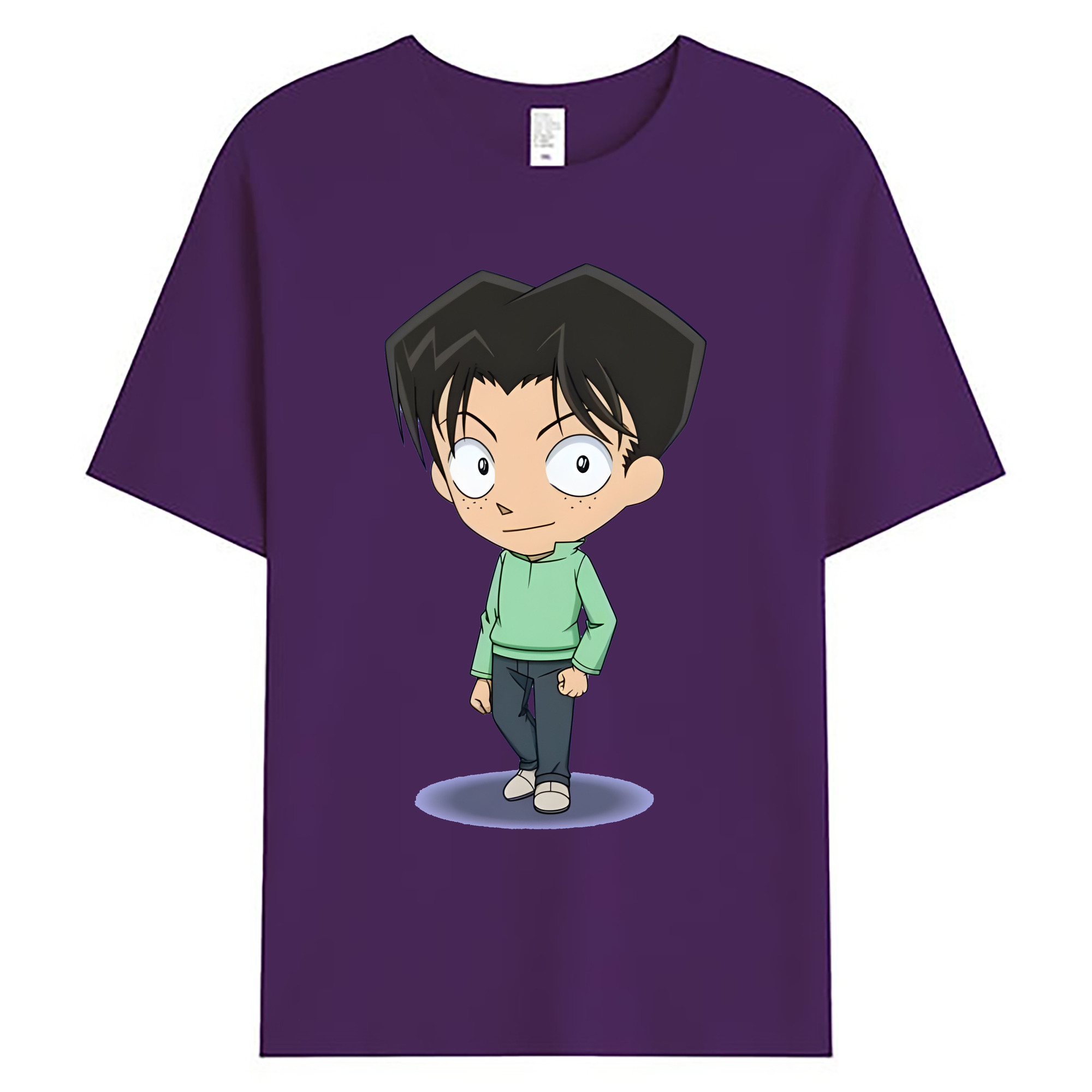 （画像用） 名探偵コナン 円谷 光彦 つぶらや みつひこ Detective Conan Mitch Tennyson 綿100％ メンズ半袖Tシャツ｜肌触りやわらか＆通気性