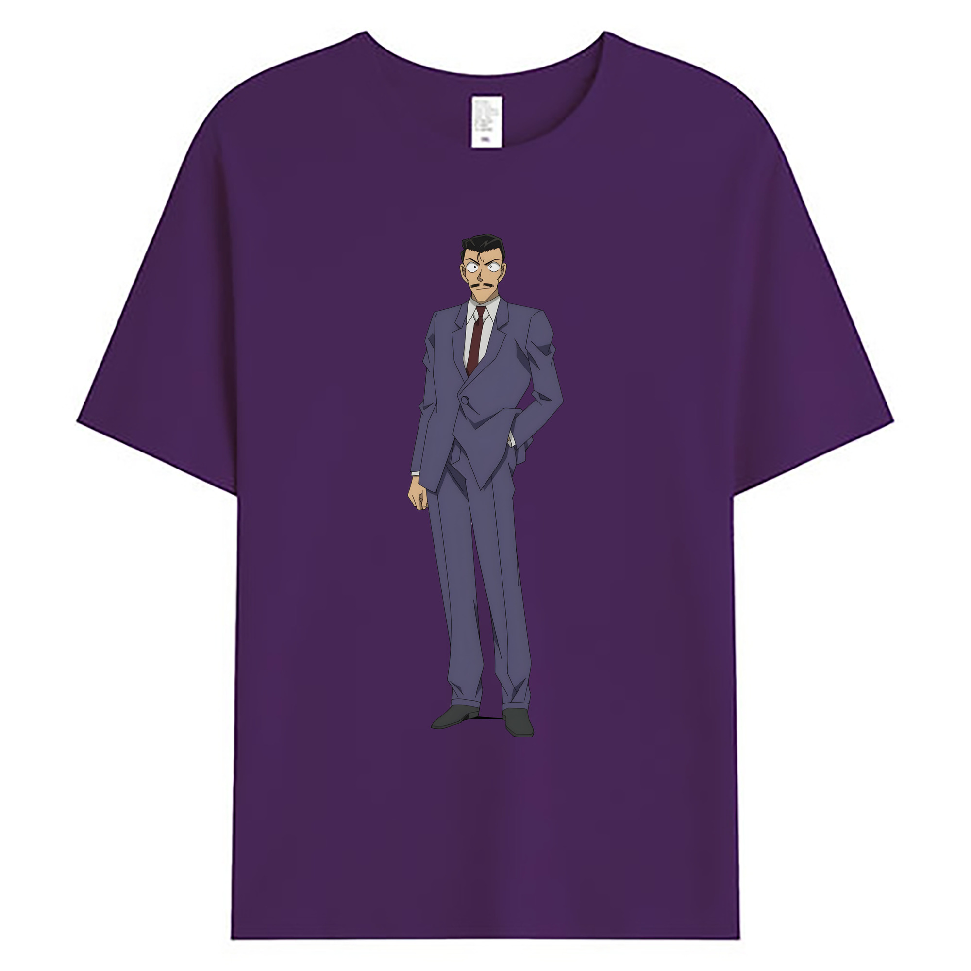 （画像用） 名探偵コナン 毛利 小五郎 もうり こごろう Detective Conan 綿100％ メンズ半袖Tシャツ｜肌触りやわらか＆通気性