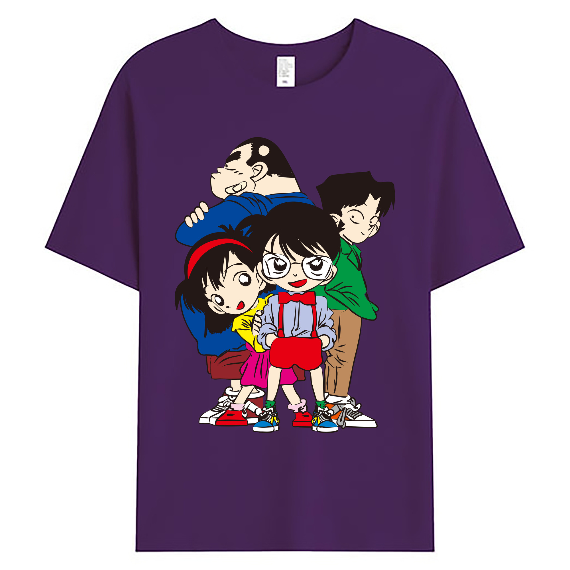 （画像用） 名探偵コナン Detective Conan 綿100％ メンズ半袖Tシャツ｜肌触りやわらか＆通気性