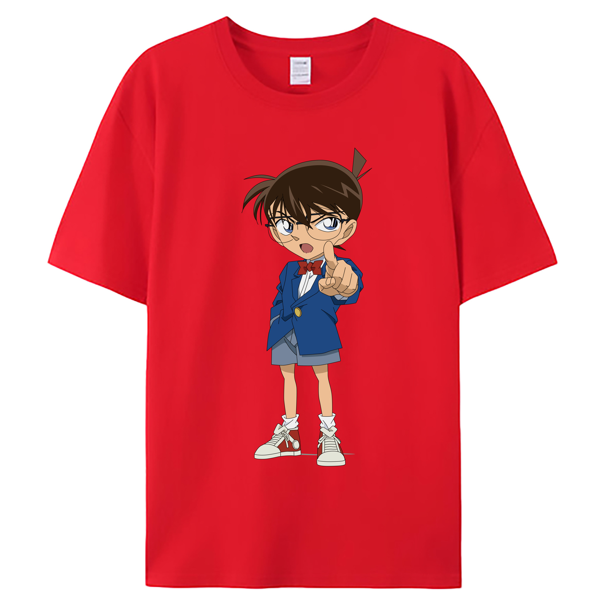 （画像用） 名探偵コナン 江戸川 コナン Detective Conan Conan Edogawa 綿100％ メンズ半袖Tシャツ｜肌触りやわらか＆通気性