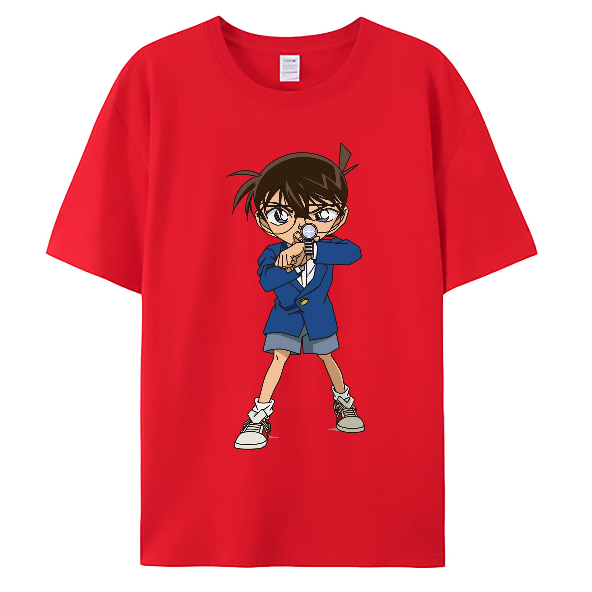 （画像用） 名探偵コナン 江戸川 コナン Detective Conan Conan Edogawa 綿100％ メンズ半袖Tシャツ｜肌触りやわらか＆通気性