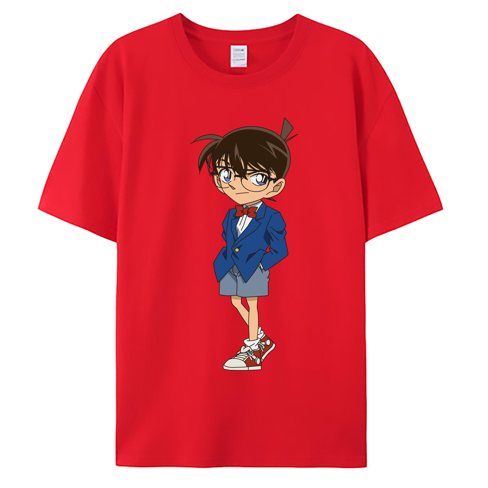 （画像用） 名探偵コナン 江戸川 コナン Detective Conan Conan Edogawa 綿100％ メンズ半袖Tシャツ｜肌触りやわらか＆通気性