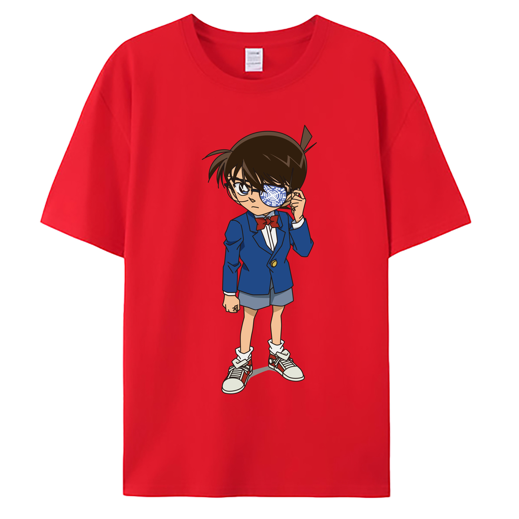 （画像用） 名探偵コナン 江戸川 コナン Detective Conan Conan Edogawa 綿100％ メンズ半袖Tシャツ｜肌触りやわらか＆通気性