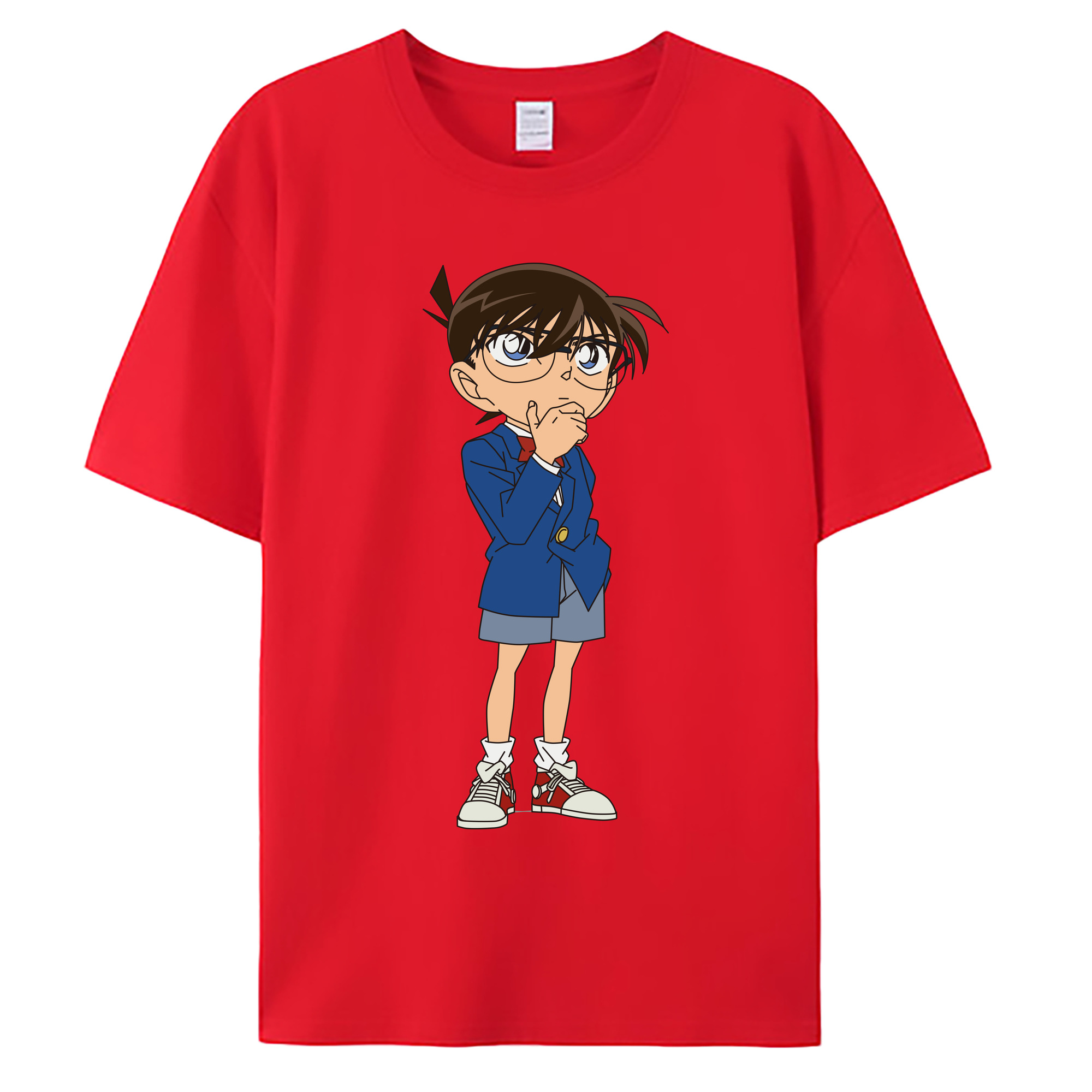 （画像用） 名探偵コナン 江戸川 コナン Detective Conan Conan Edogawa 綿100％ メンズ半袖Tシャツ｜肌触りやわらか＆通気性