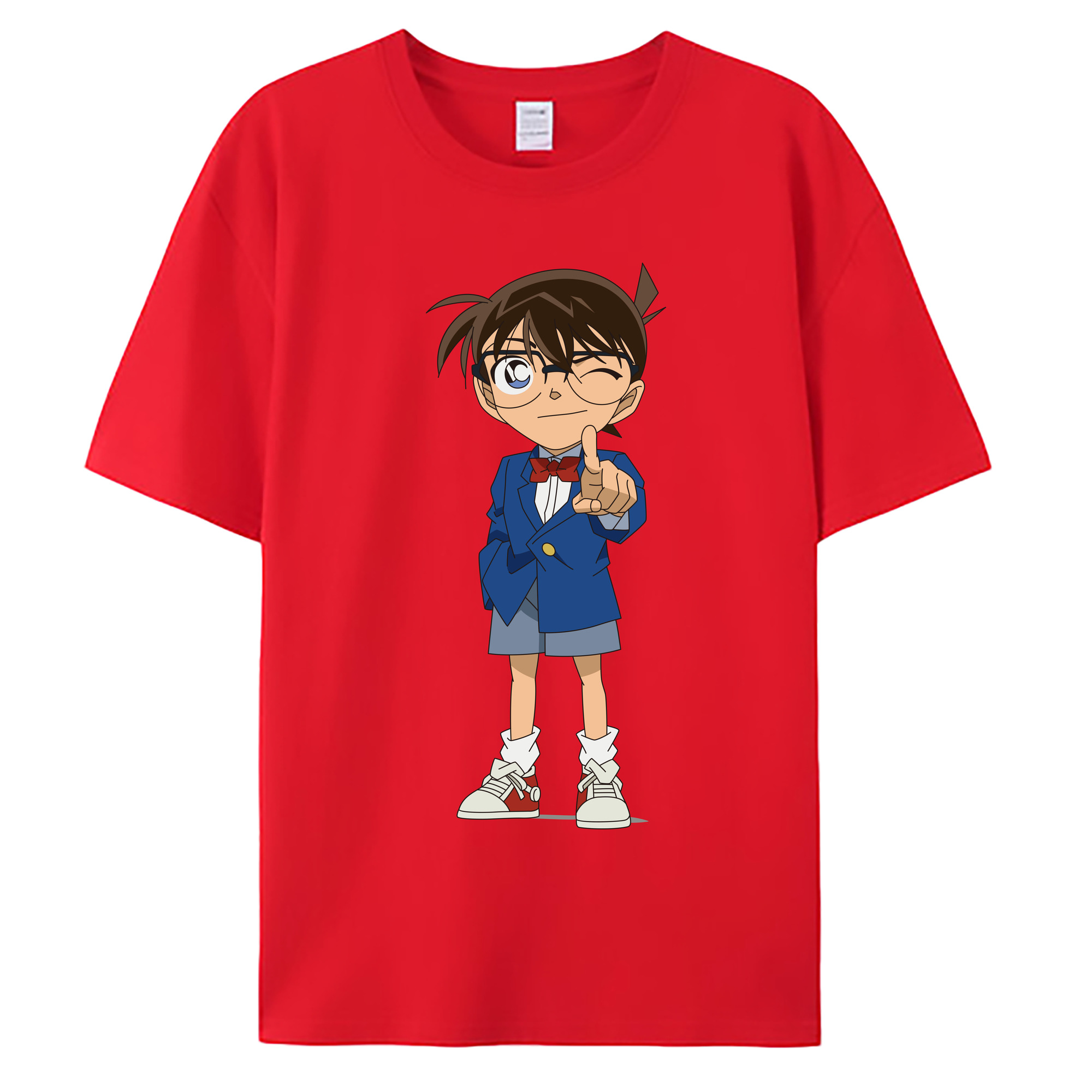（画像用） 名探偵コナン 江戸川 コナン Detective Conan Conan Edogawa 綿100％ メンズ半袖Tシャツ｜肌触りやわらか＆通気性