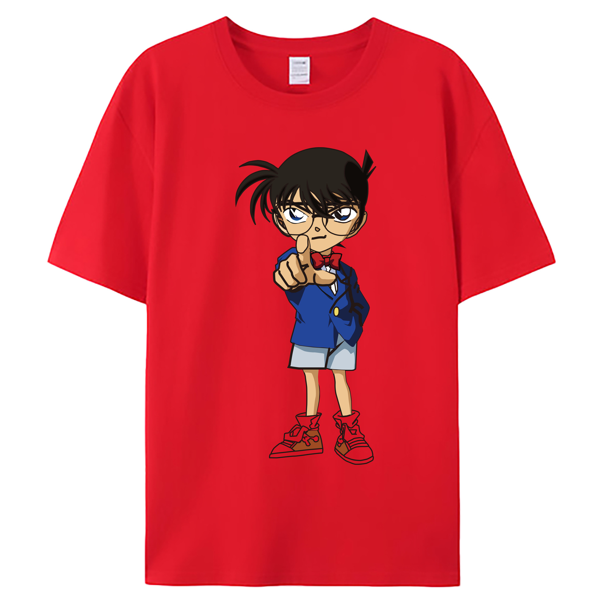 （画像用） 名探偵コナン 江戸川 コナン Detective Conan Conan Edogawa 綿100％ メンズ半袖Tシャツ｜肌触りやわらか＆通気性