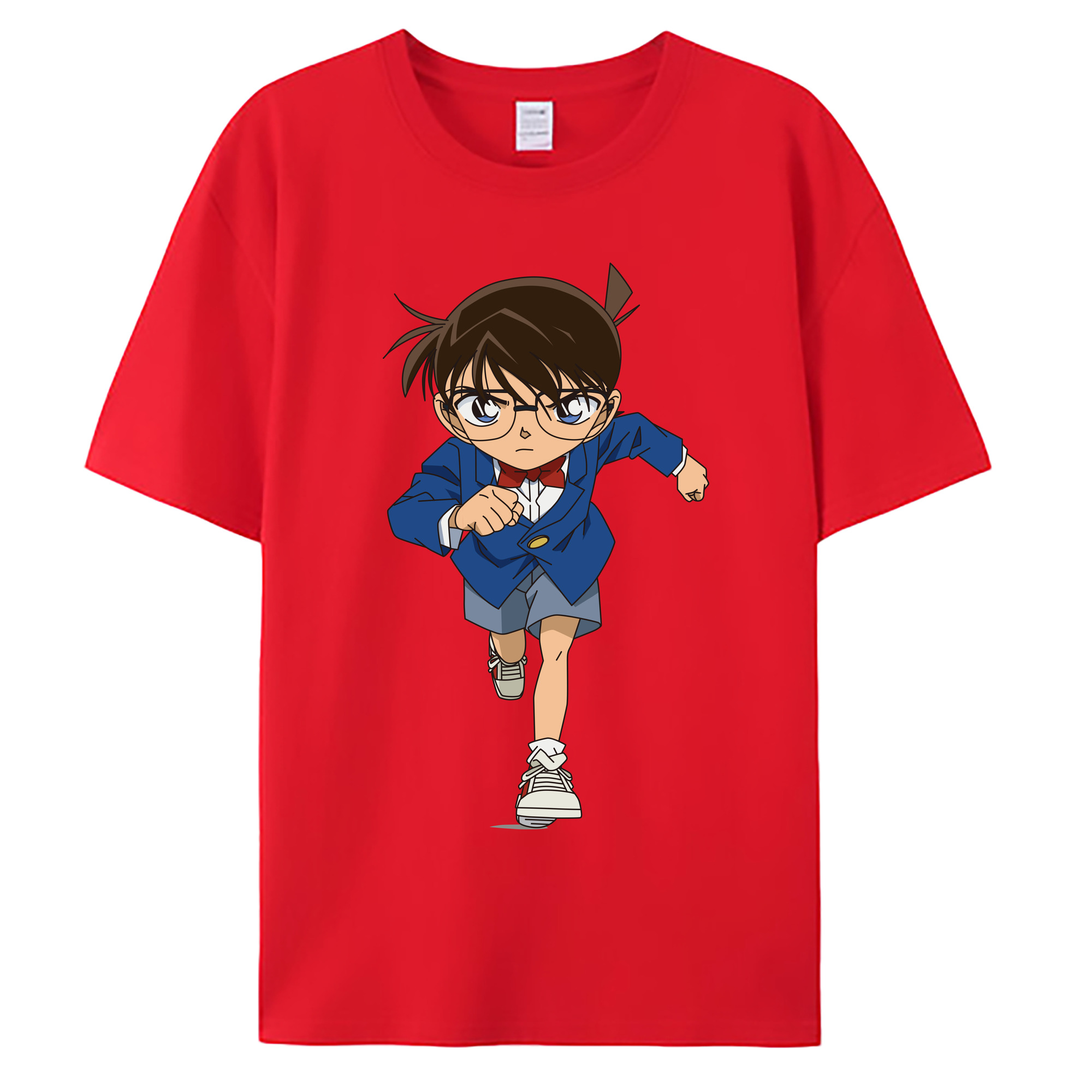 （画像用） 名探偵コナン 江戸川 コナン Detective Conan Conan Edogawa 綿100％ メンズ半袖Tシャツ｜肌触りやわらか＆通気性