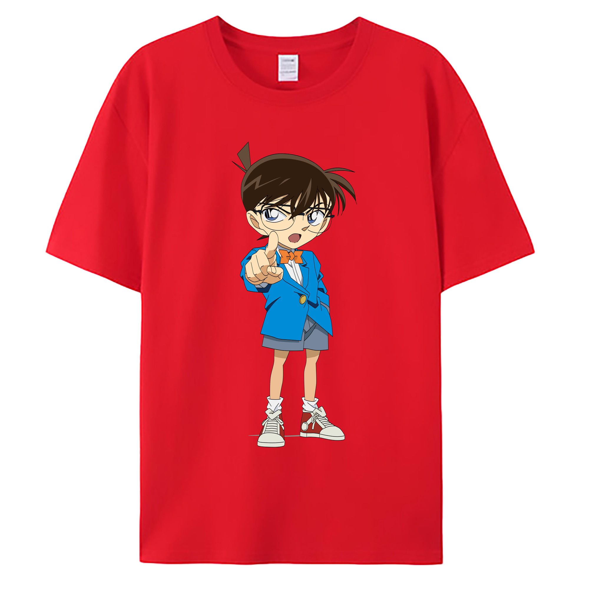 （画像用） 名探偵コナン 江戸川 コナン Detective Conan Conan Edogawa 綿100％ メンズ半袖Tシャツ｜肌触りやわらか＆通気性