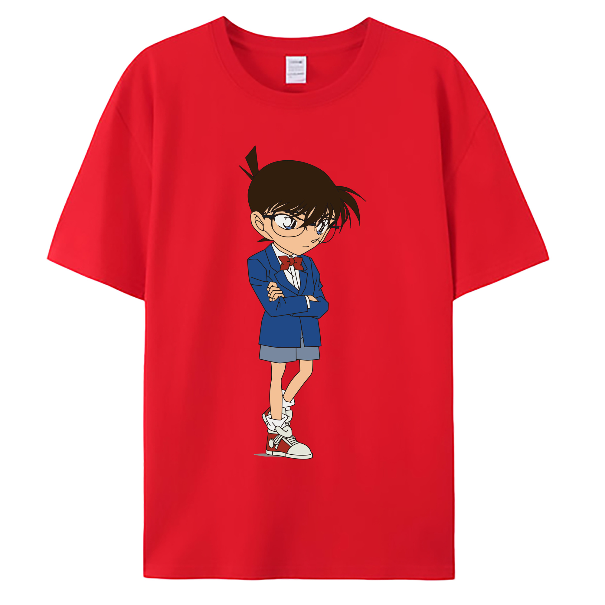 （画像用） 名探偵コナン 江戸川 コナン Detective Conan Conan Edogawa 綿100％ メンズ半袖Tシャツ｜肌触りやわらか＆通気性