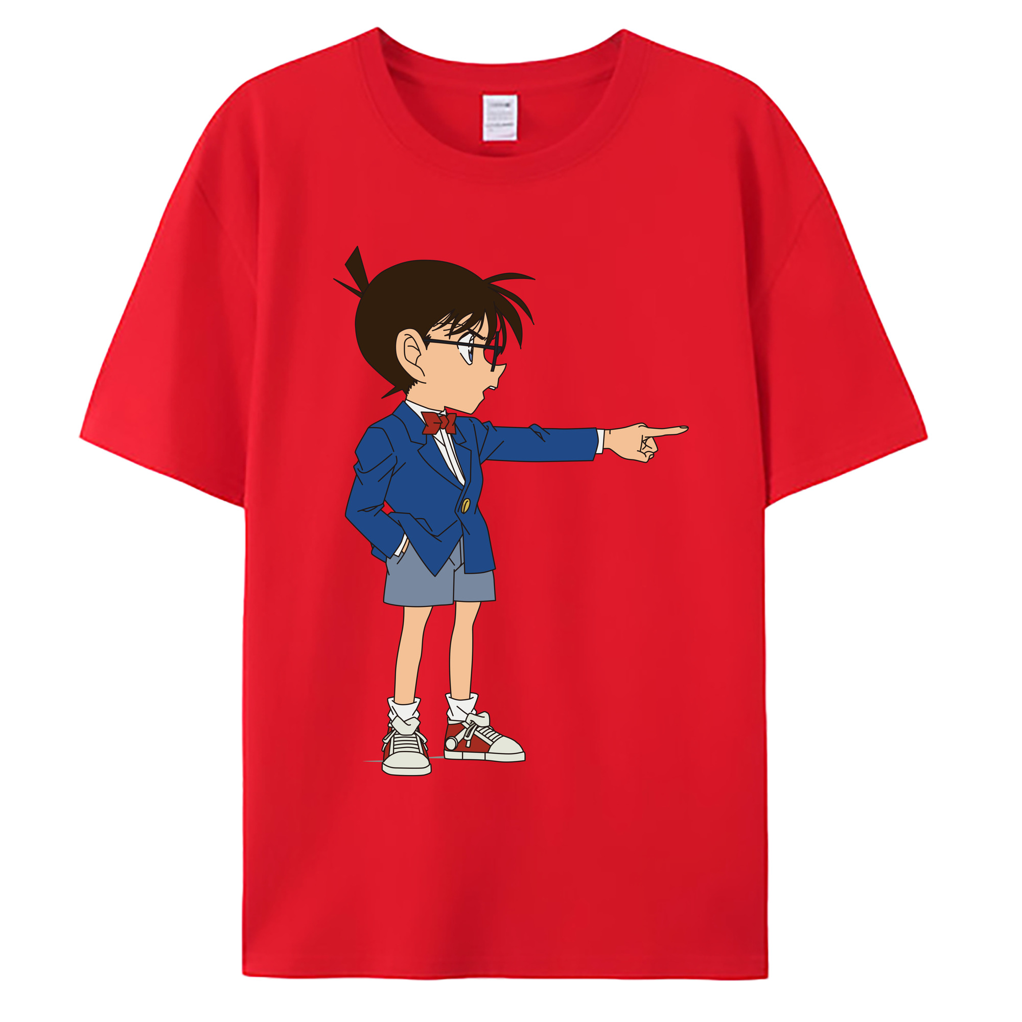 （画像用） 名探偵コナン 江戸川 コナン Detective Conan Conan Edogawa 綿100％ メンズ半袖Tシャツ｜肌触りやわらか＆通気性