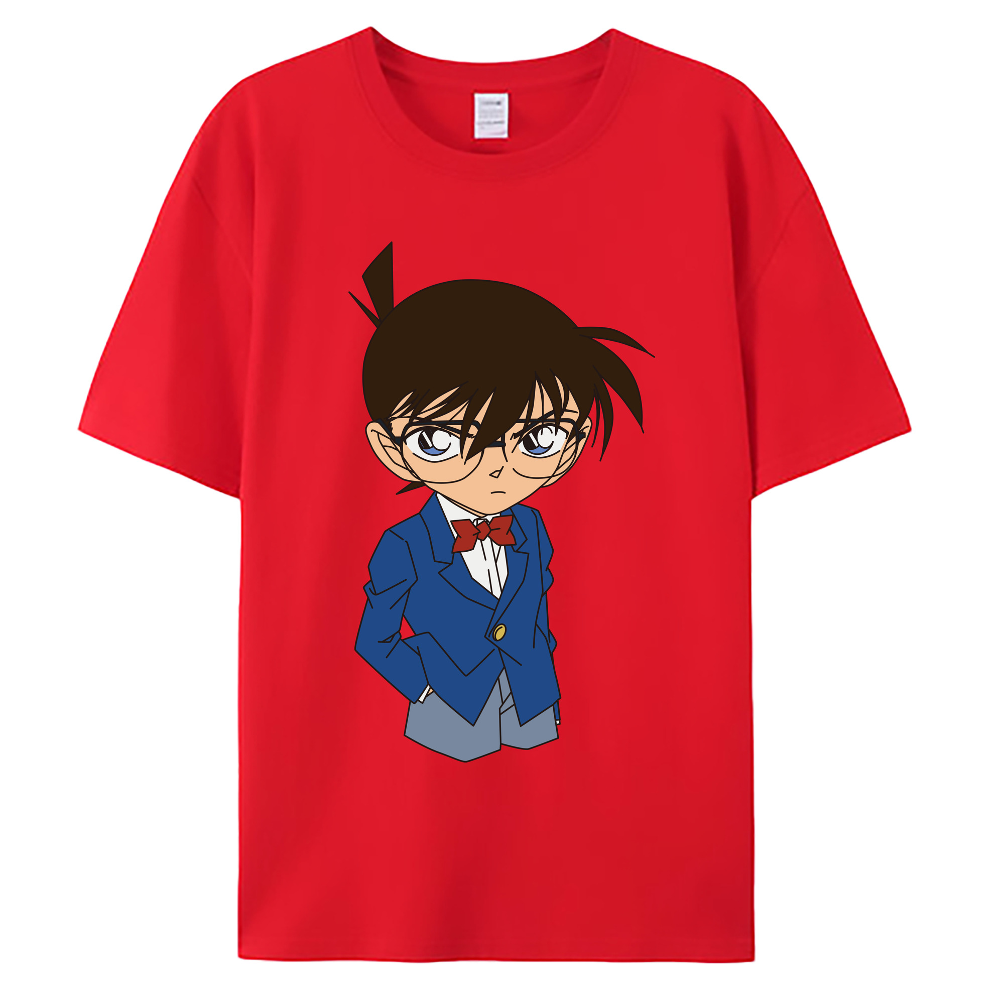（画像用） 名探偵コナン 江戸川 コナン Detective Conan Conan Edogawa 綿100％ メンズ半袖Tシャツ｜肌触りやわらか＆通気性