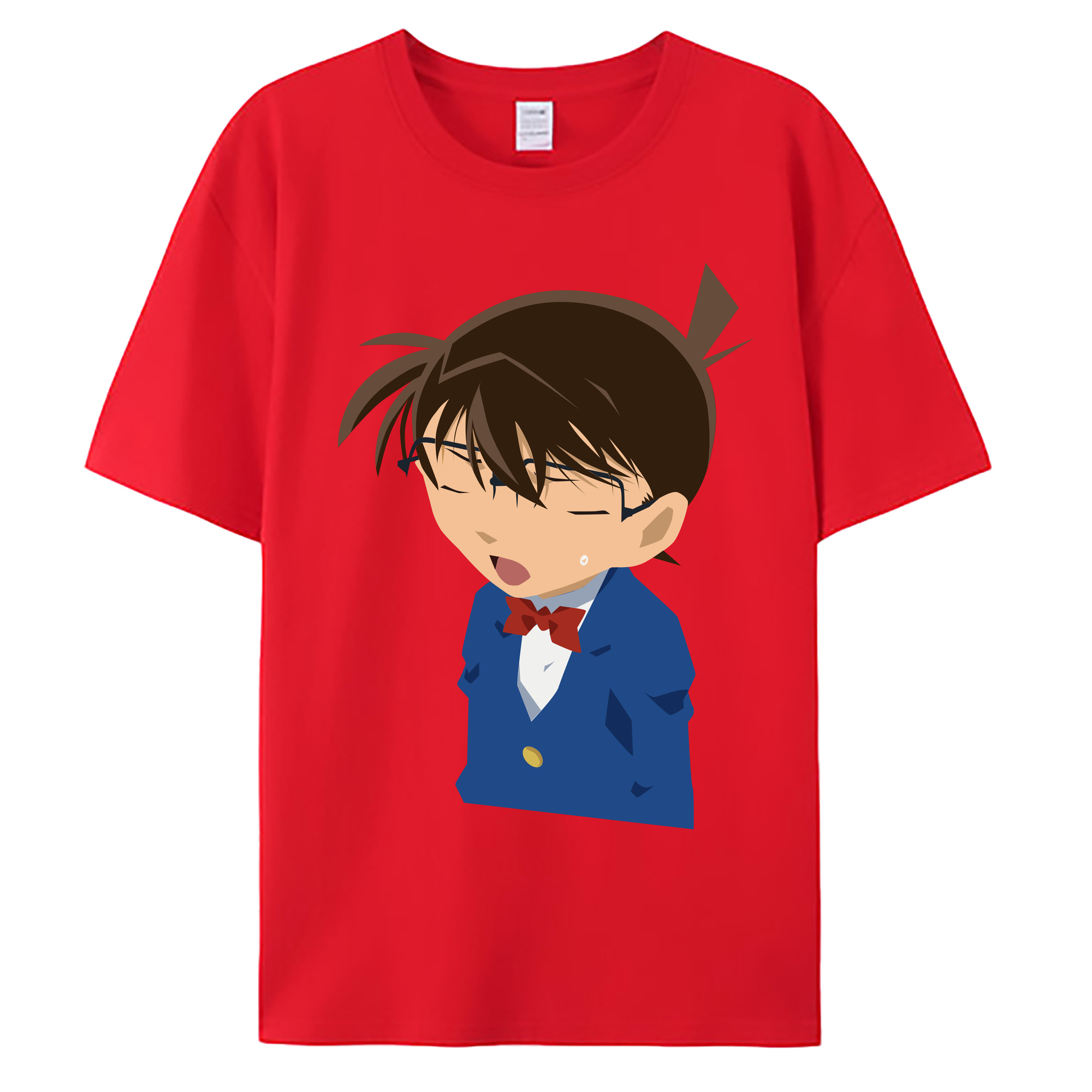 （画像用） 名探偵コナン 江戸川 コナン Detective Conan Conan Edogawa 綿100％ メンズ半袖Tシャツ｜肌触りやわらか＆通気性