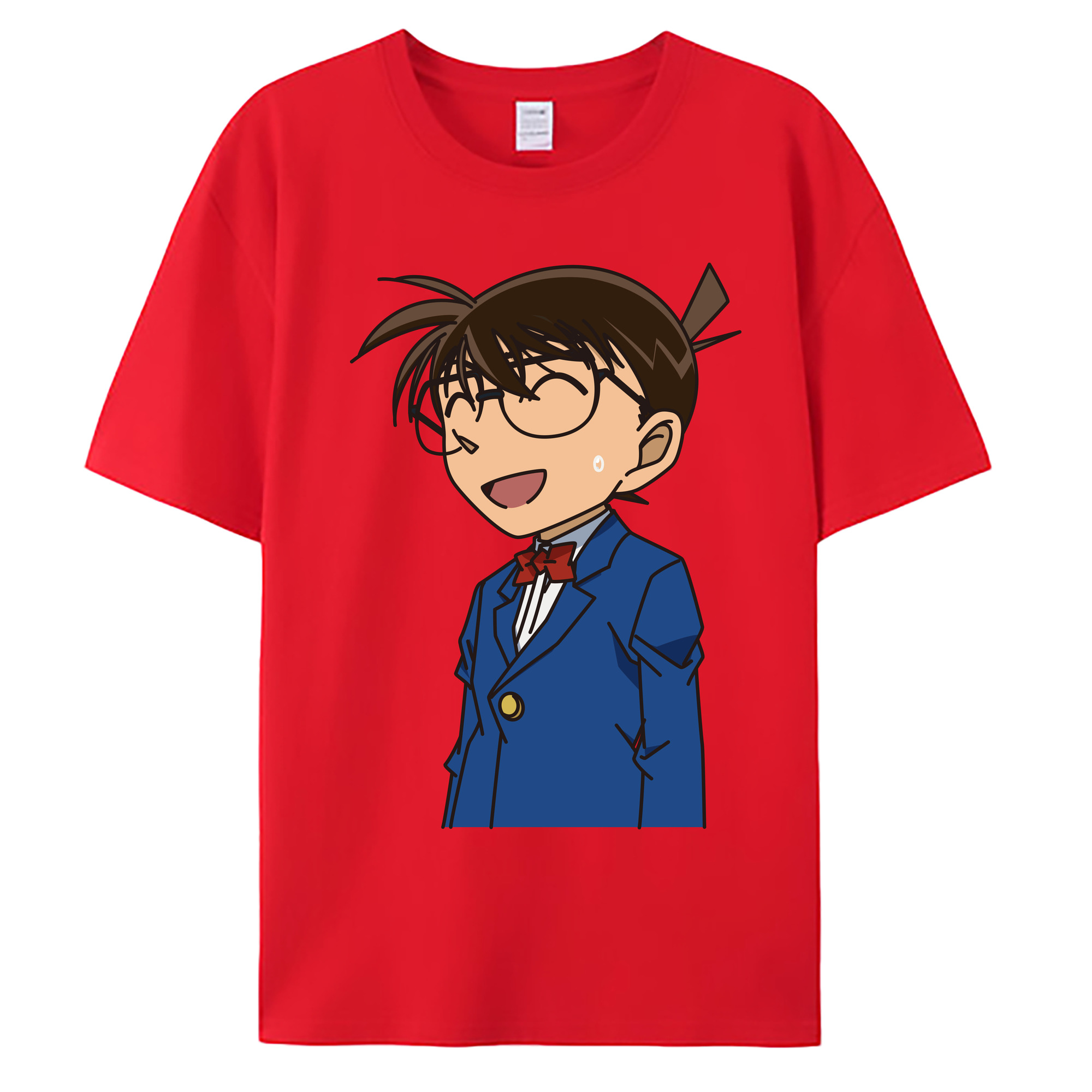 （画像用） 名探偵コナン 江戸川 コナン Detective Conan Conan Edogawa 綿100％ メンズ半袖Tシャツ｜肌触りやわらか＆通気性
