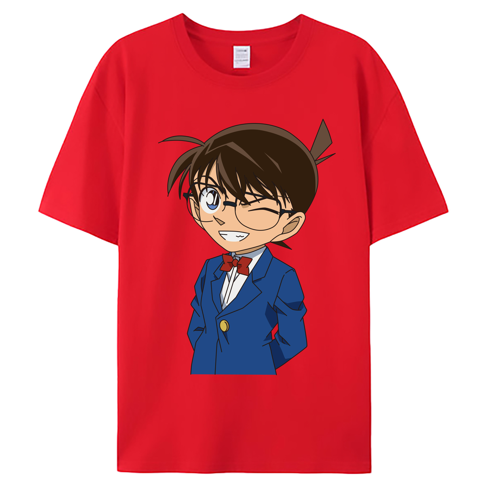 （画像用） 名探偵コナン 江戸川 コナン Detective Conan Conan Edogawa 綿100％ メンズ半袖Tシャツ｜肌触りやわらか＆通気性