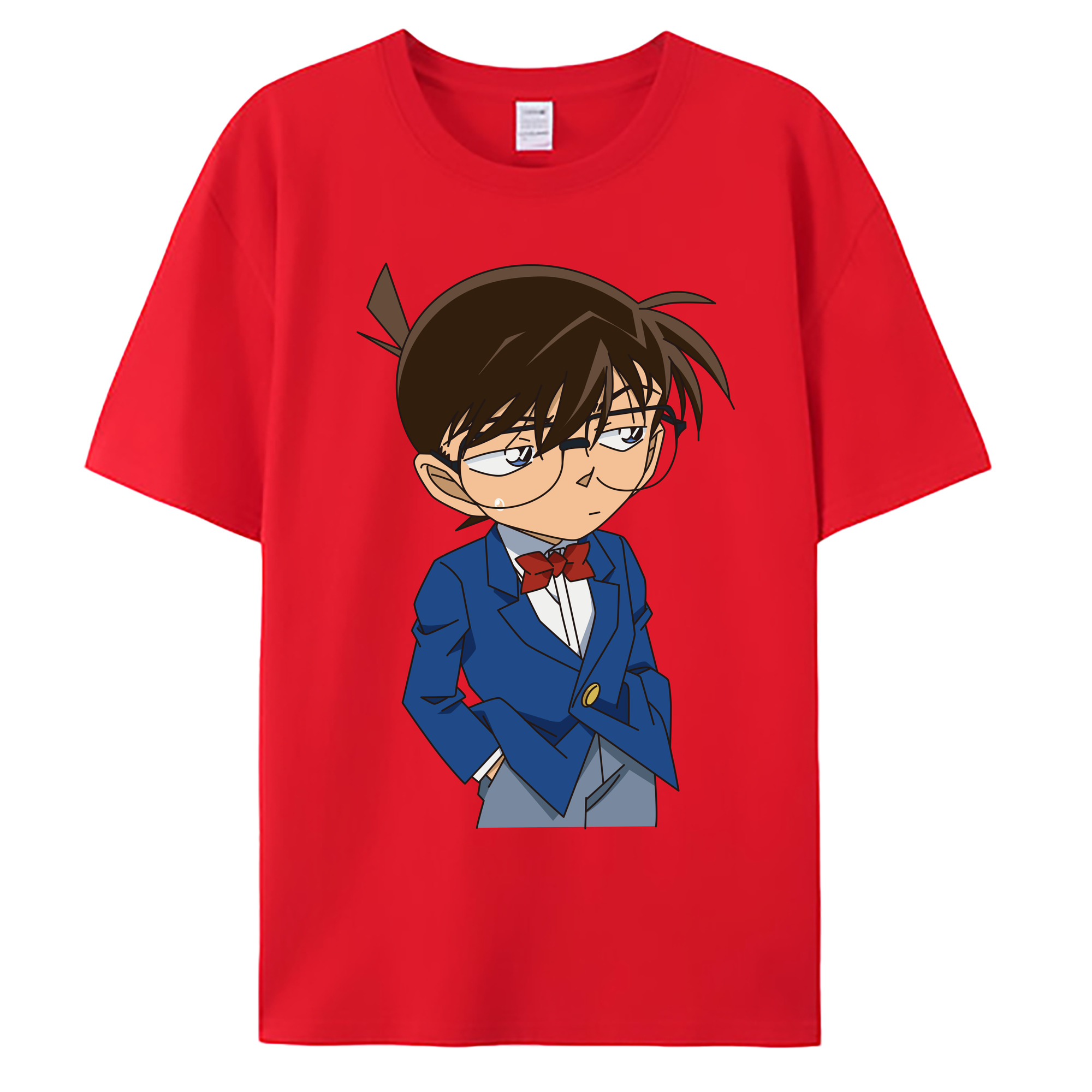 （画像用） 名探偵コナン 江戸川 コナン Detective Conan Conan Edogawa 綿100％ メンズ半袖Tシャツ｜肌触りやわらか＆通気性