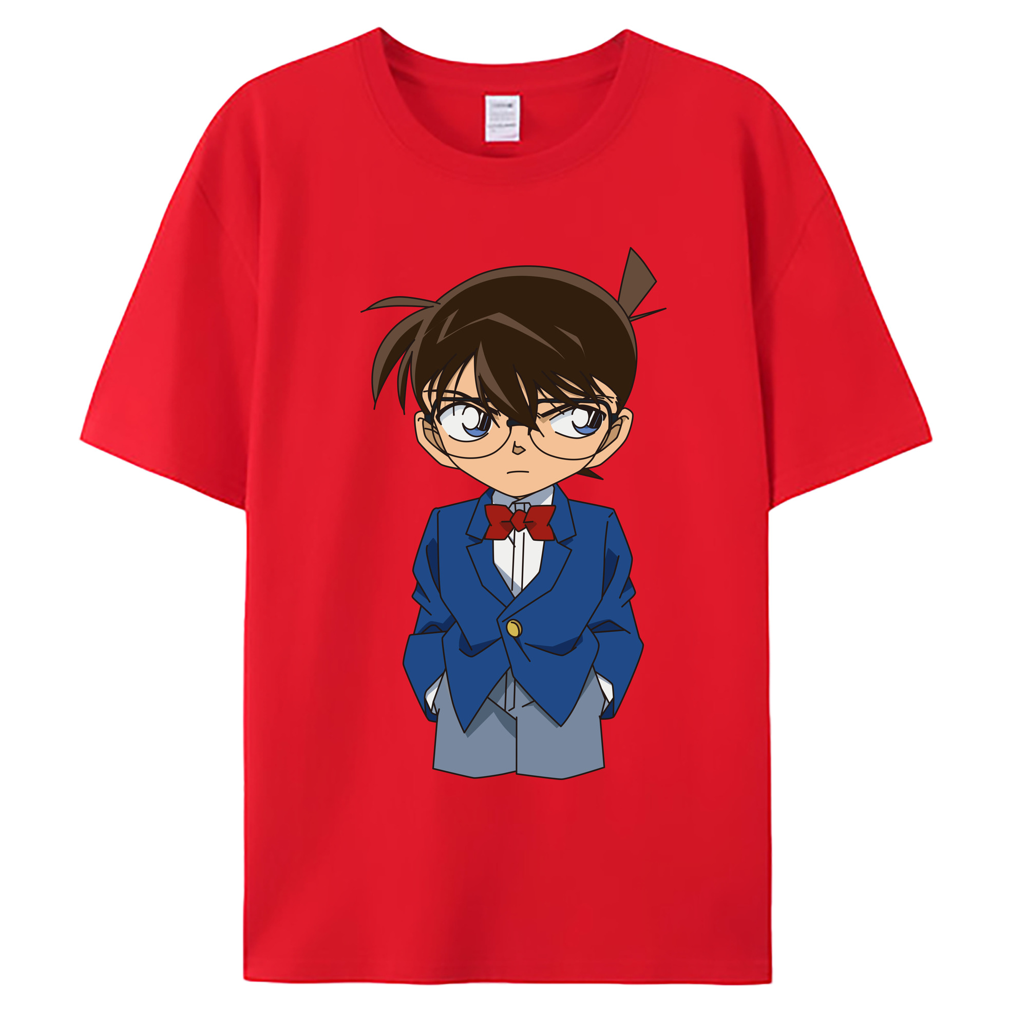 （画像用） 名探偵コナン 江戸川 コナン Detective Conan Conan Edogawa 綿100％ メンズ半袖Tシャツ｜肌触りやわらか＆通気性