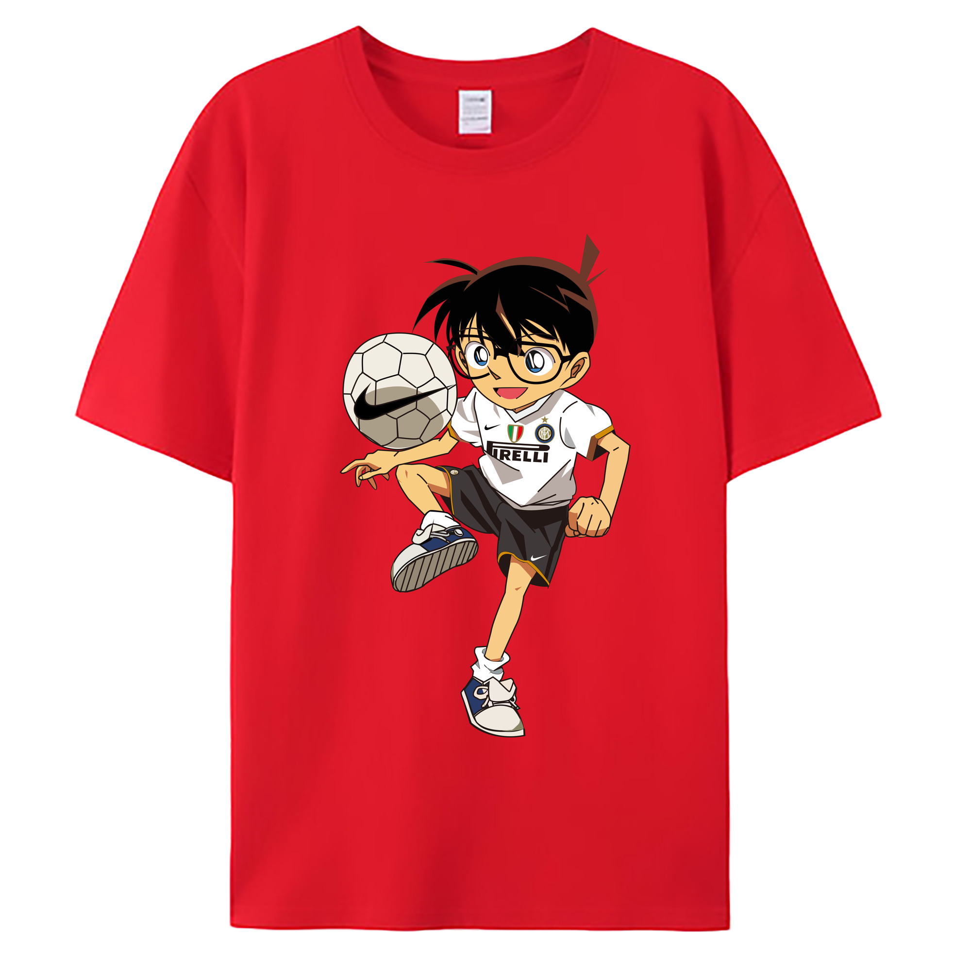 （画像用） 名探偵コナン 江戸川 コナン Detective Conan Conan Edogawa 綿100％ メンズ半袖Tシャツ｜肌触りやわらか＆通気性