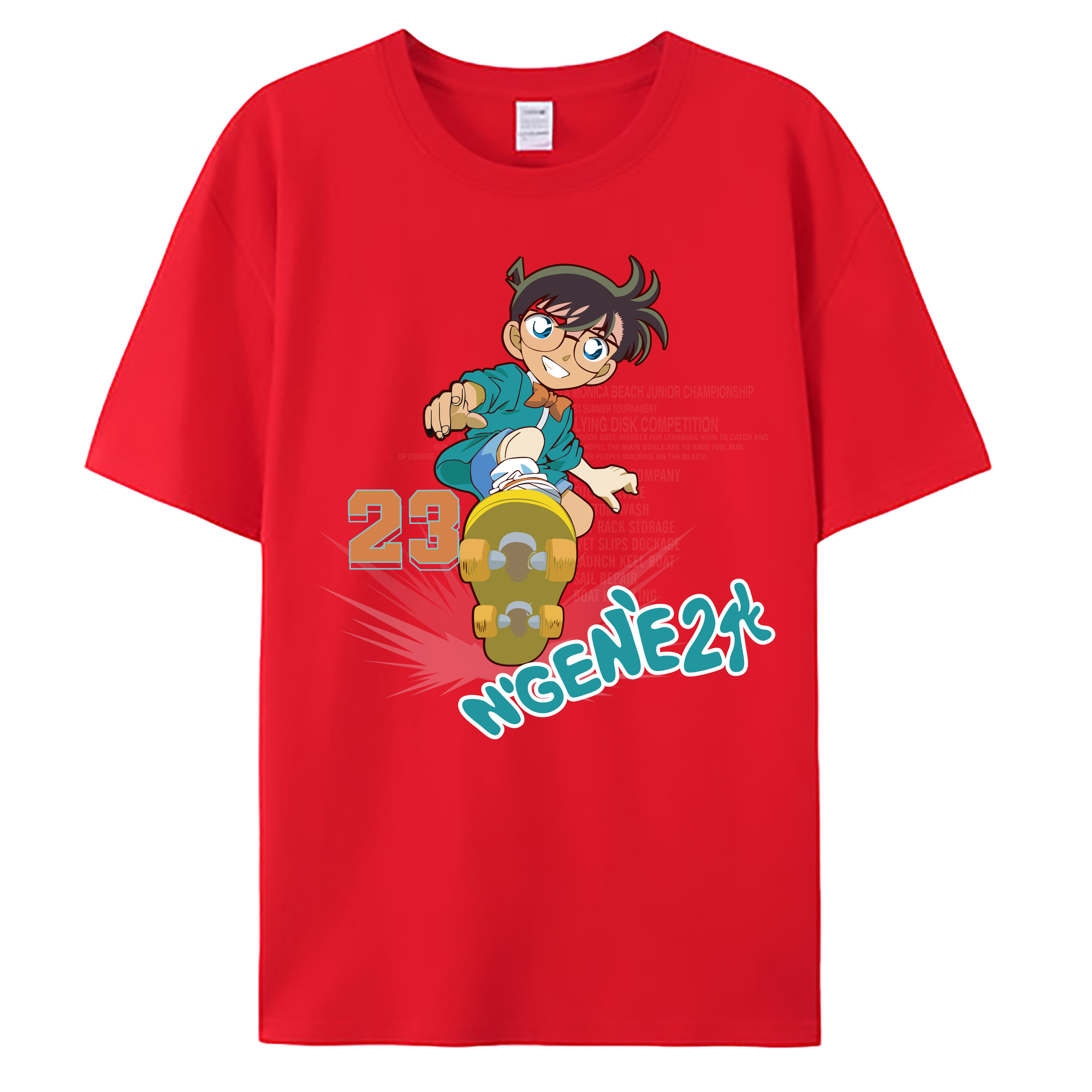 （画像用） 名探偵コナン 江戸川 コナン Detective Conan Conan Edogawa 綿100％ メンズ半袖Tシャツ｜肌触りやわらか＆通気性