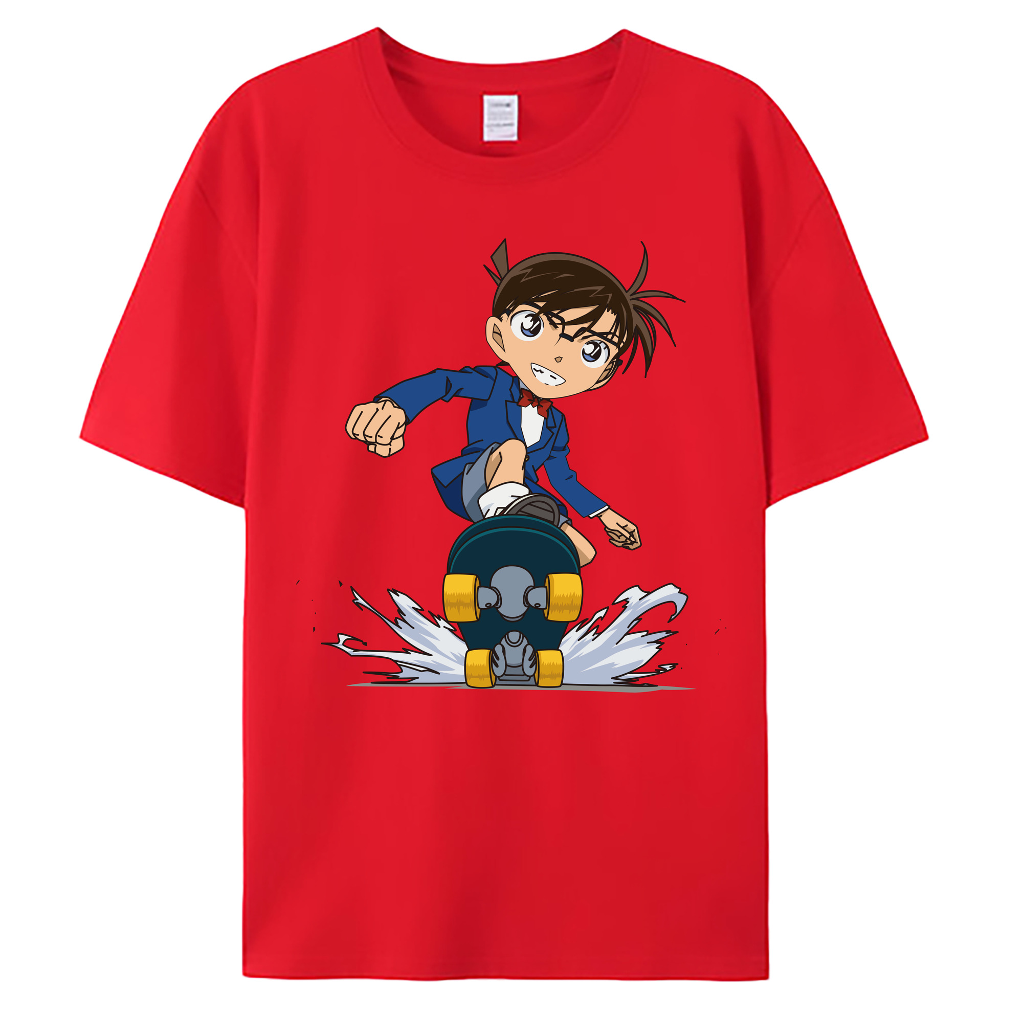 （画像用） 名探偵コナン 江戸川 コナン Detective Conan Conan Edogawa 綿100％ メンズ半袖Tシャツ｜肌触りやわらか＆通気性