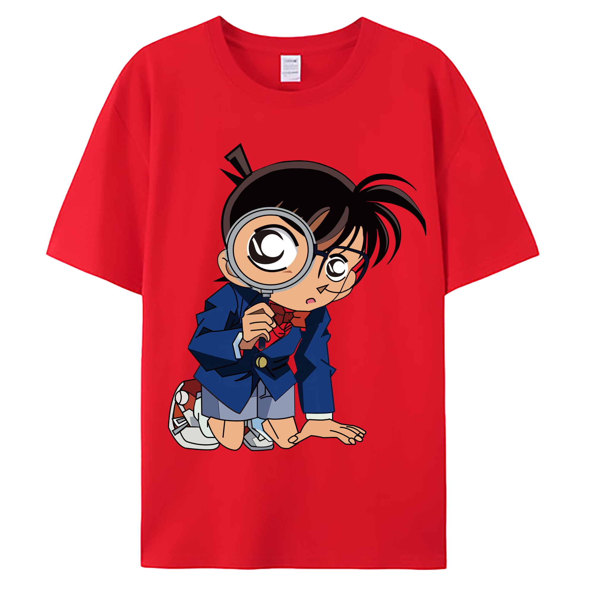 （画像用） 名探偵コナン 江戸川 コナン Detective Conan Conan Edogawa 綿100％ メンズ半袖Tシャツ｜肌触りやわらか＆通気性