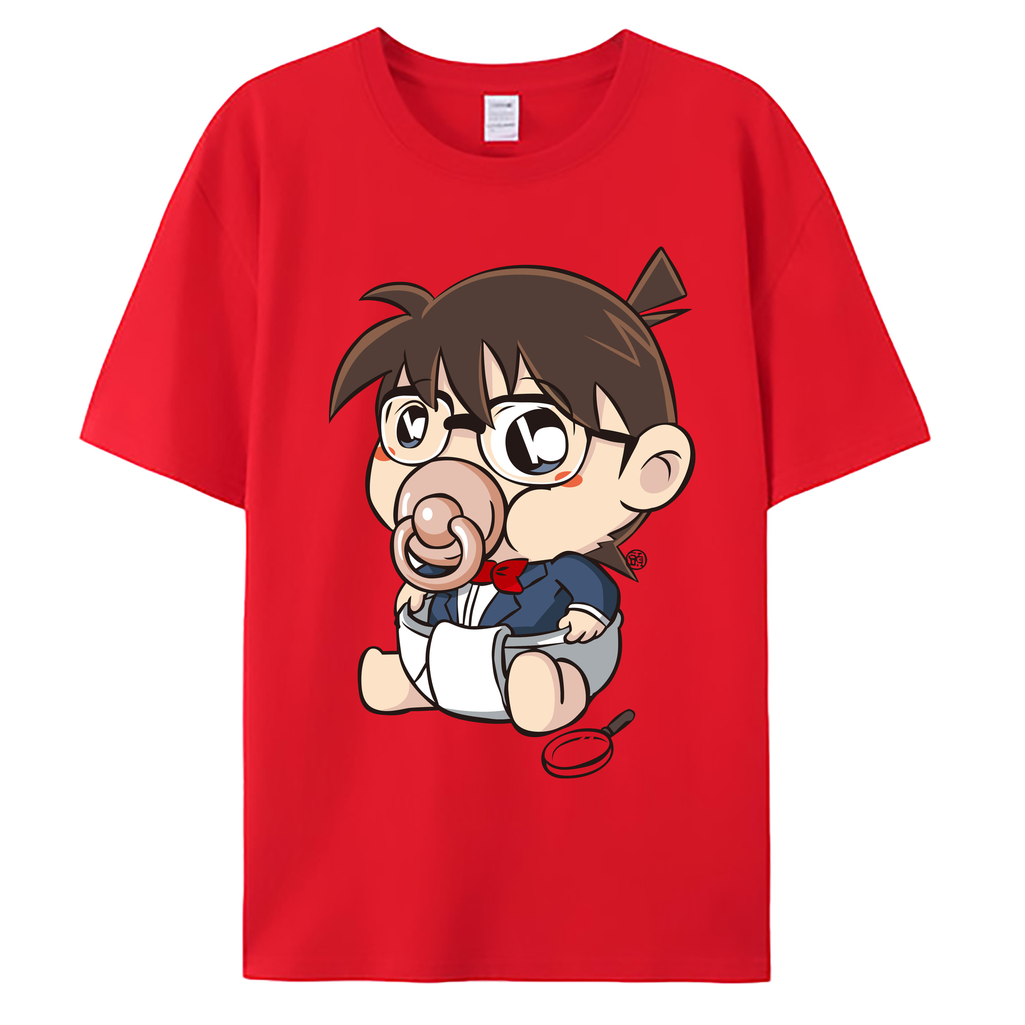 （画像用） 名探偵コナン 江戸川 コナン Detective Conan Conan Edogawa 綿100％ メンズ半袖Tシャツ｜肌触りやわらか＆通気性