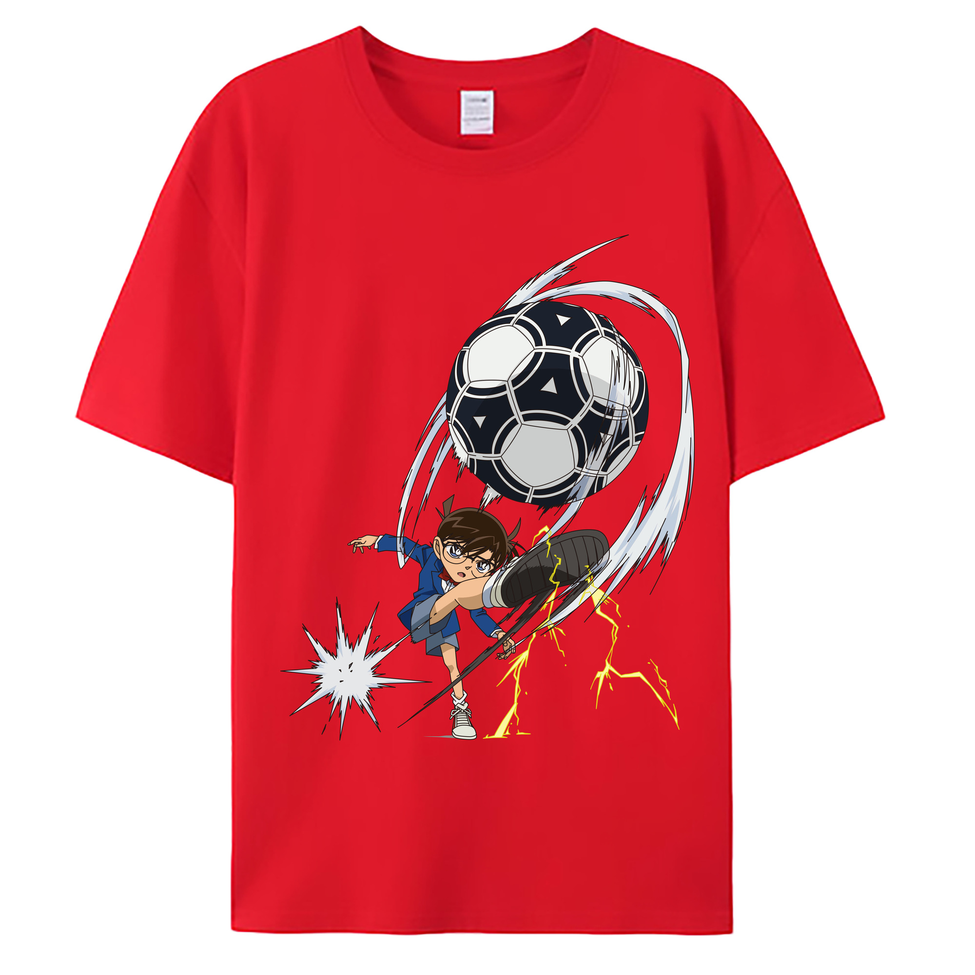 （画像用） 名探偵コナン 江戸川 コナン Detective Conan Conan Edogawa 綿100％ メンズ半袖Tシャツ｜肌触りやわらか＆通気性