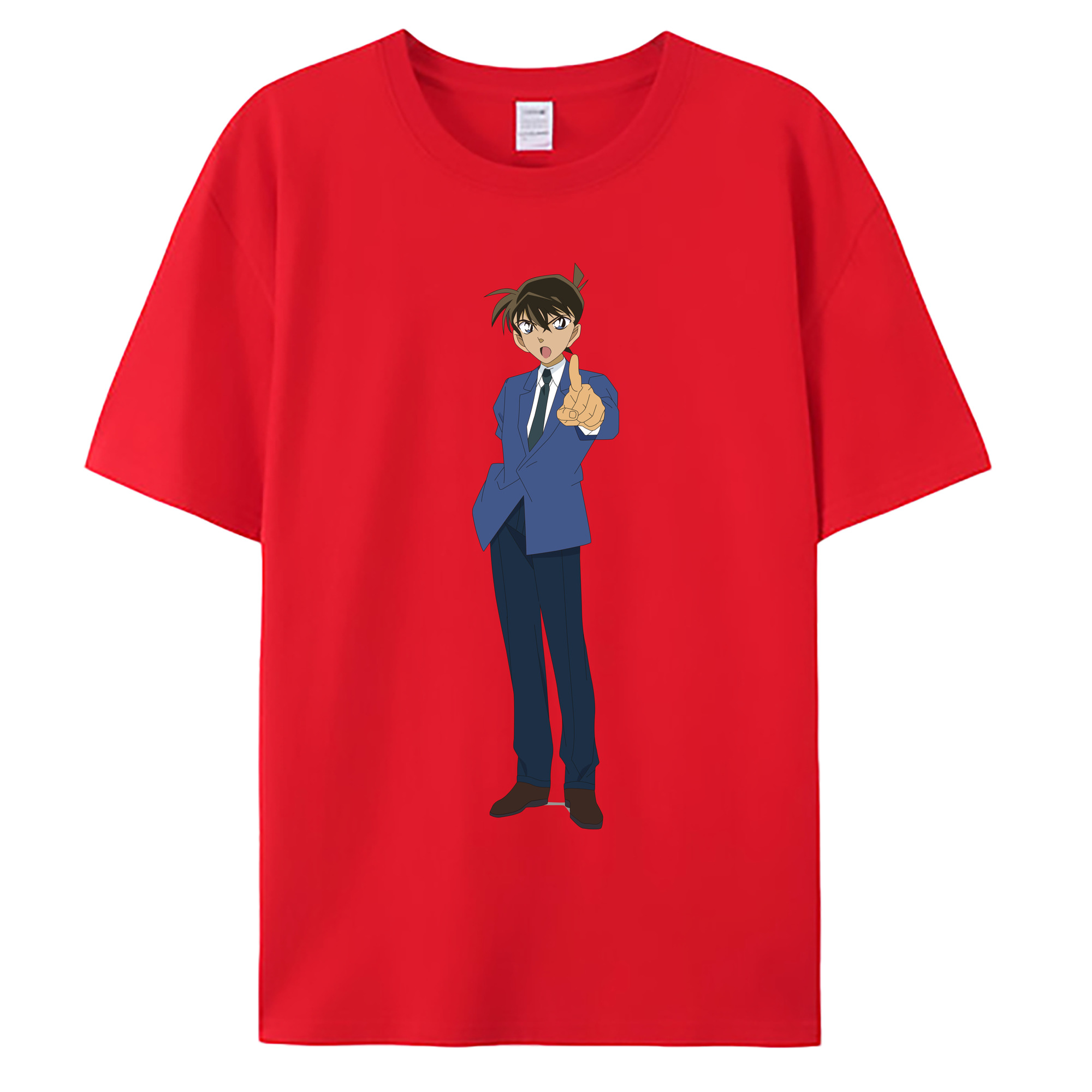 （画像用） 名探偵コナン 江戸川 コナン Detective Conan Conan Edogawa 綿100％ メンズ半袖Tシャツ｜肌触りやわらか＆通気性