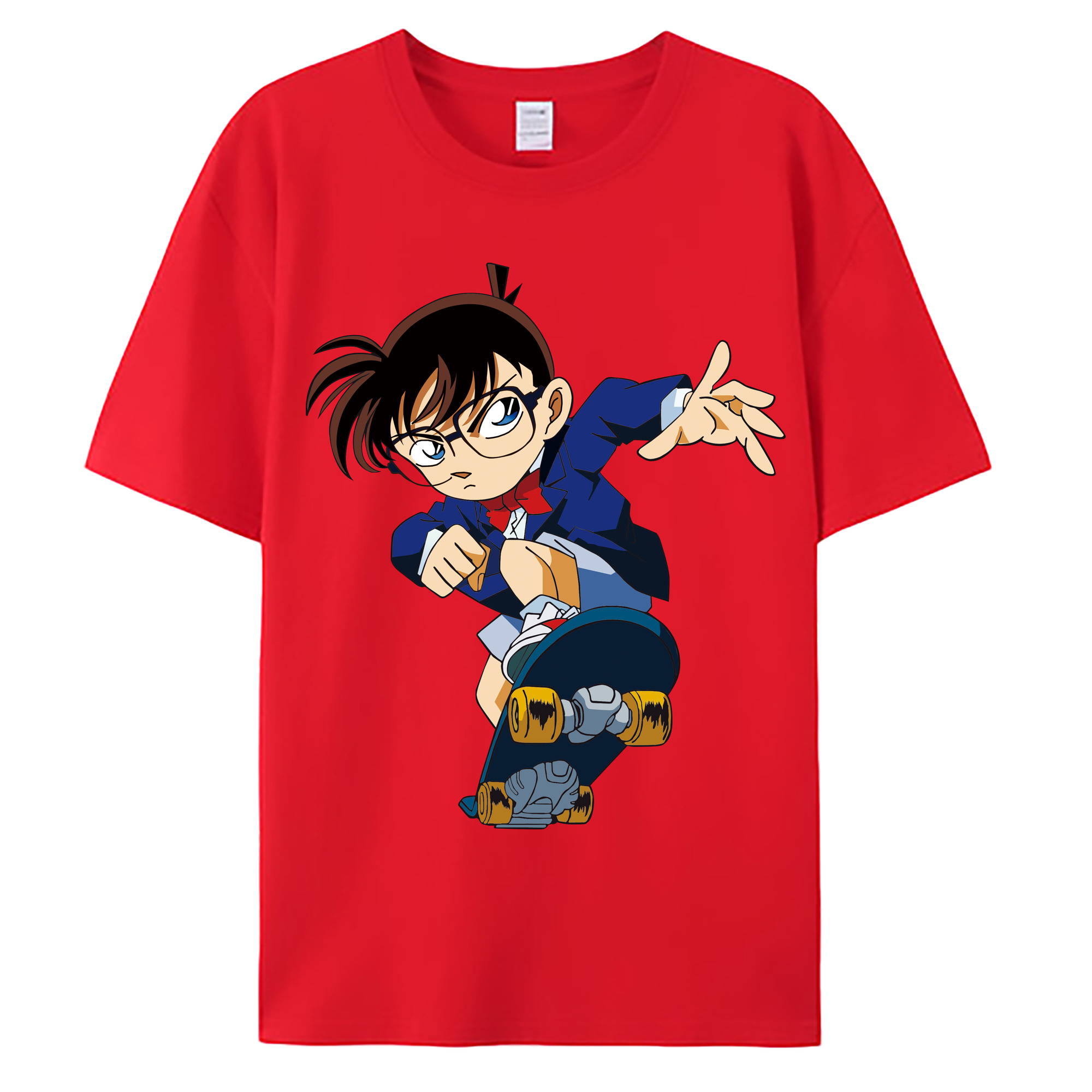 （画像用） 名探偵コナン 江戸川 コナン Detective Conan Conan Edogawa 綿100％ メンズ半袖Tシャツ｜肌触りやわらか＆通気性
