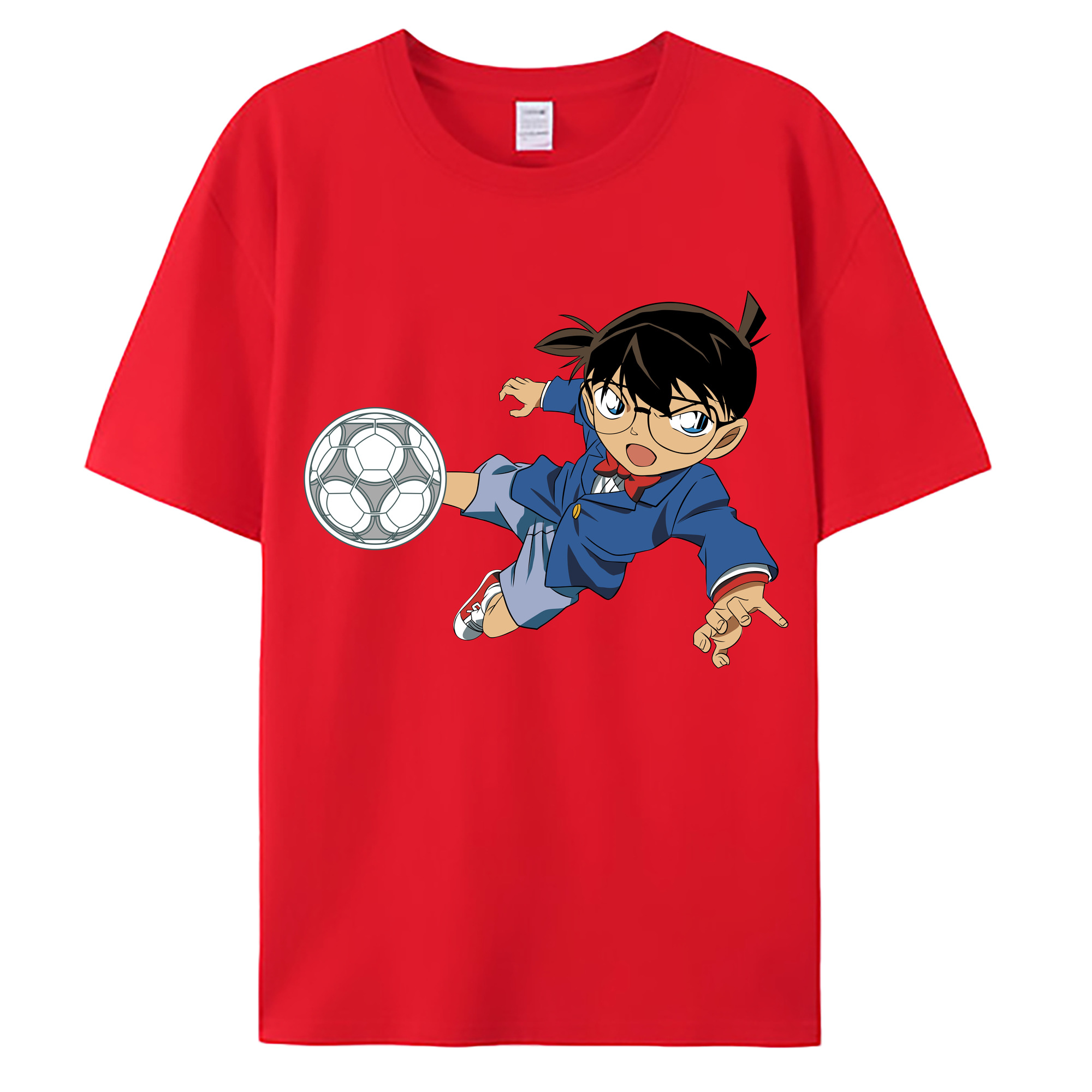 （画像用） 名探偵コナン 江戸川 コナン Detective Conan Conan Edogawa 綿100％ メンズ半袖Tシャツ｜肌触りやわらか＆通気性