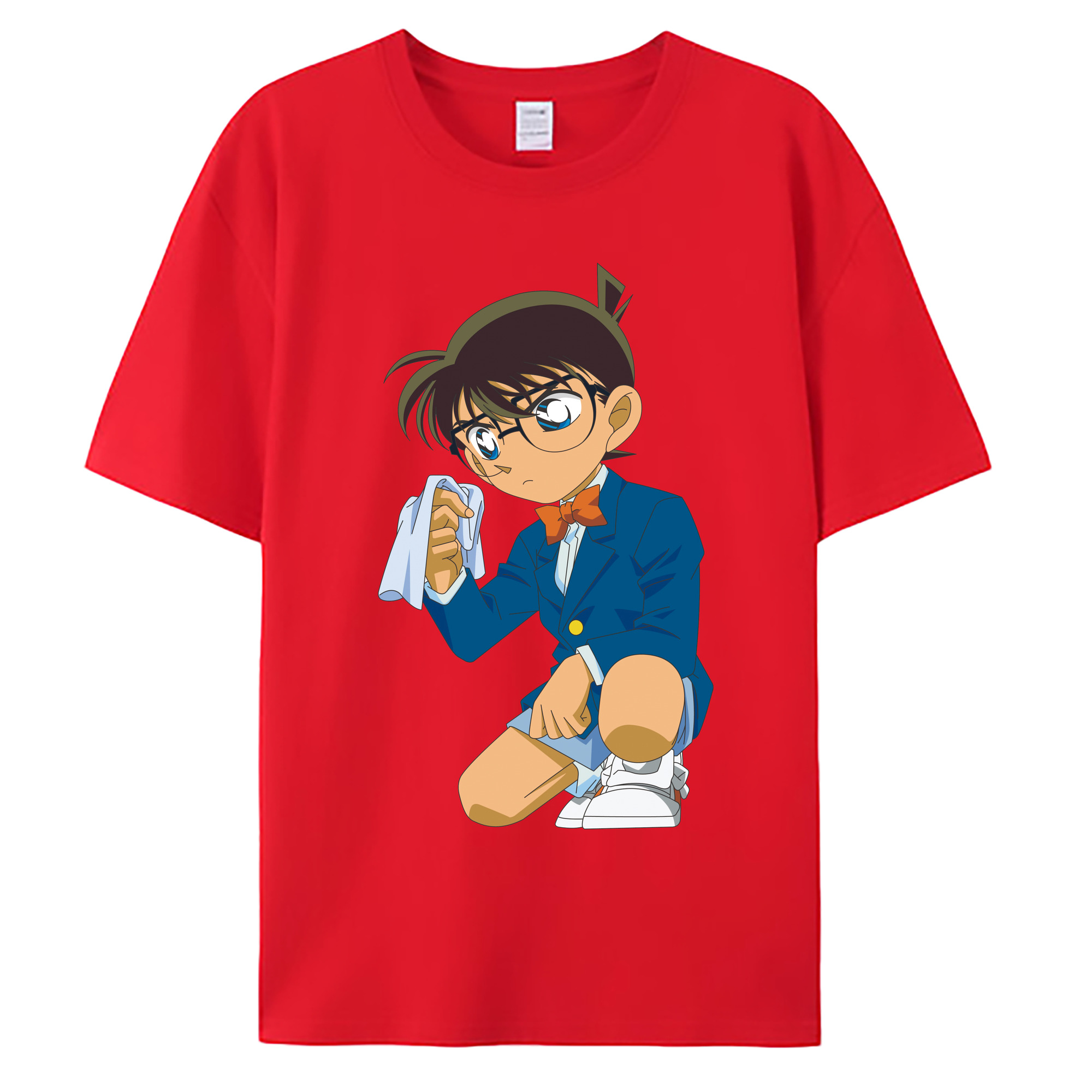 （画像用） 名探偵コナン 江戸川 コナン Detective Conan Conan Edogawa 綿100％ メンズ半袖Tシャツ｜肌触りやわらか＆通気性