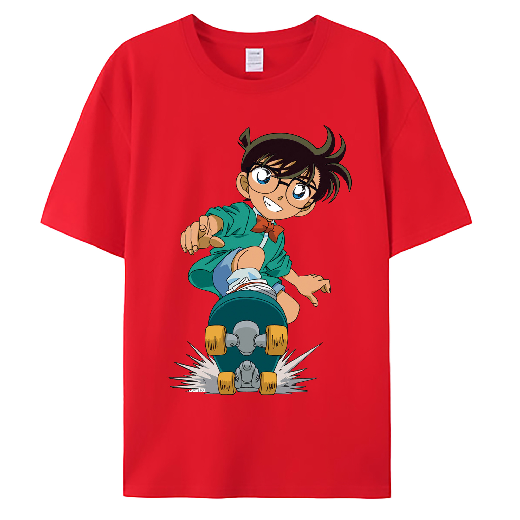 （画像用） 名探偵コナン 江戸川 コナン Detective Conan Conan Edogawa 綿100％ メンズ半袖Tシャツ｜肌触りやわらか＆通気性