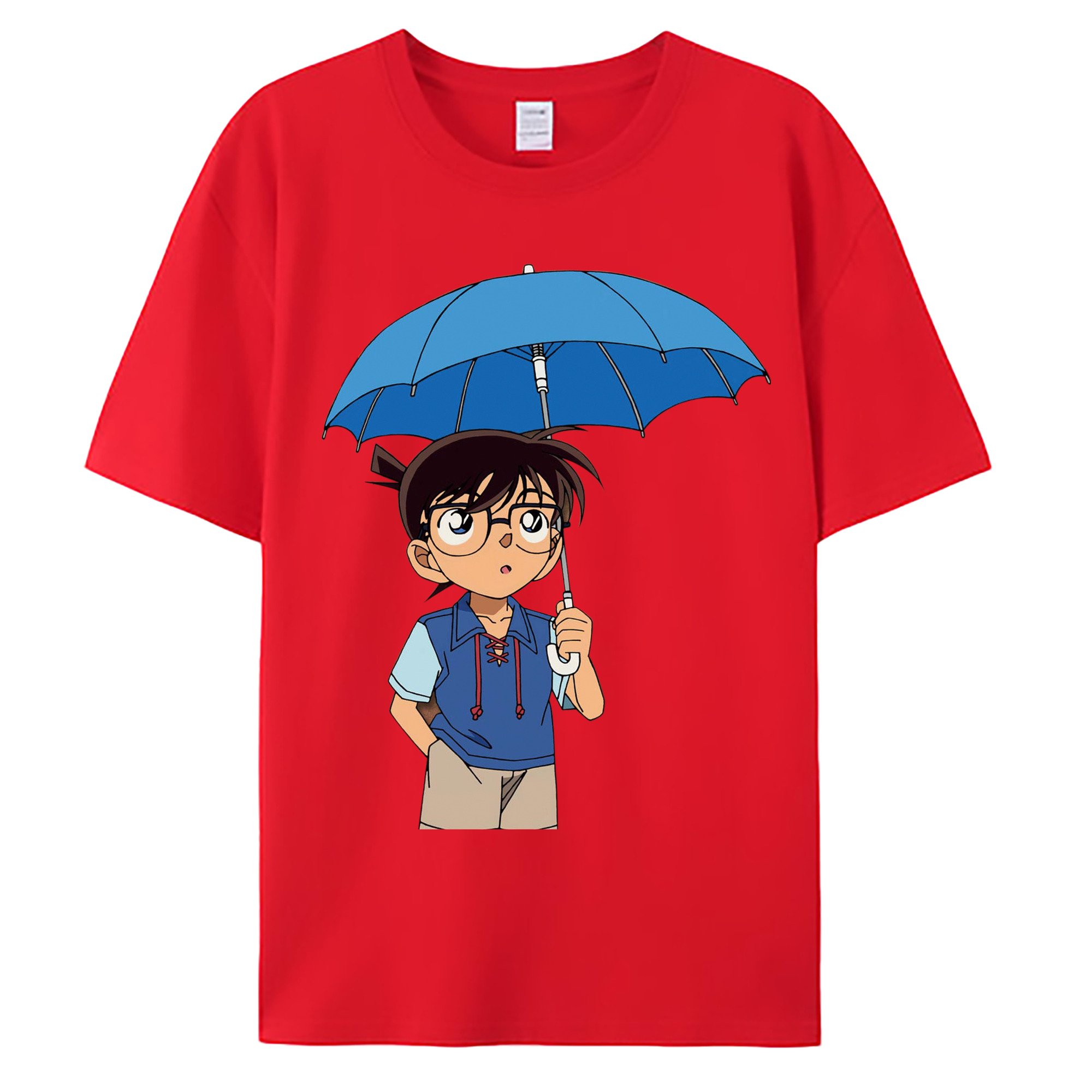 （画像用） 名探偵コナン 江戸川 コナン Detective Conan Conan Edogawa 綿100％ メンズ半袖Tシャツ｜肌触りやわらか＆通気性