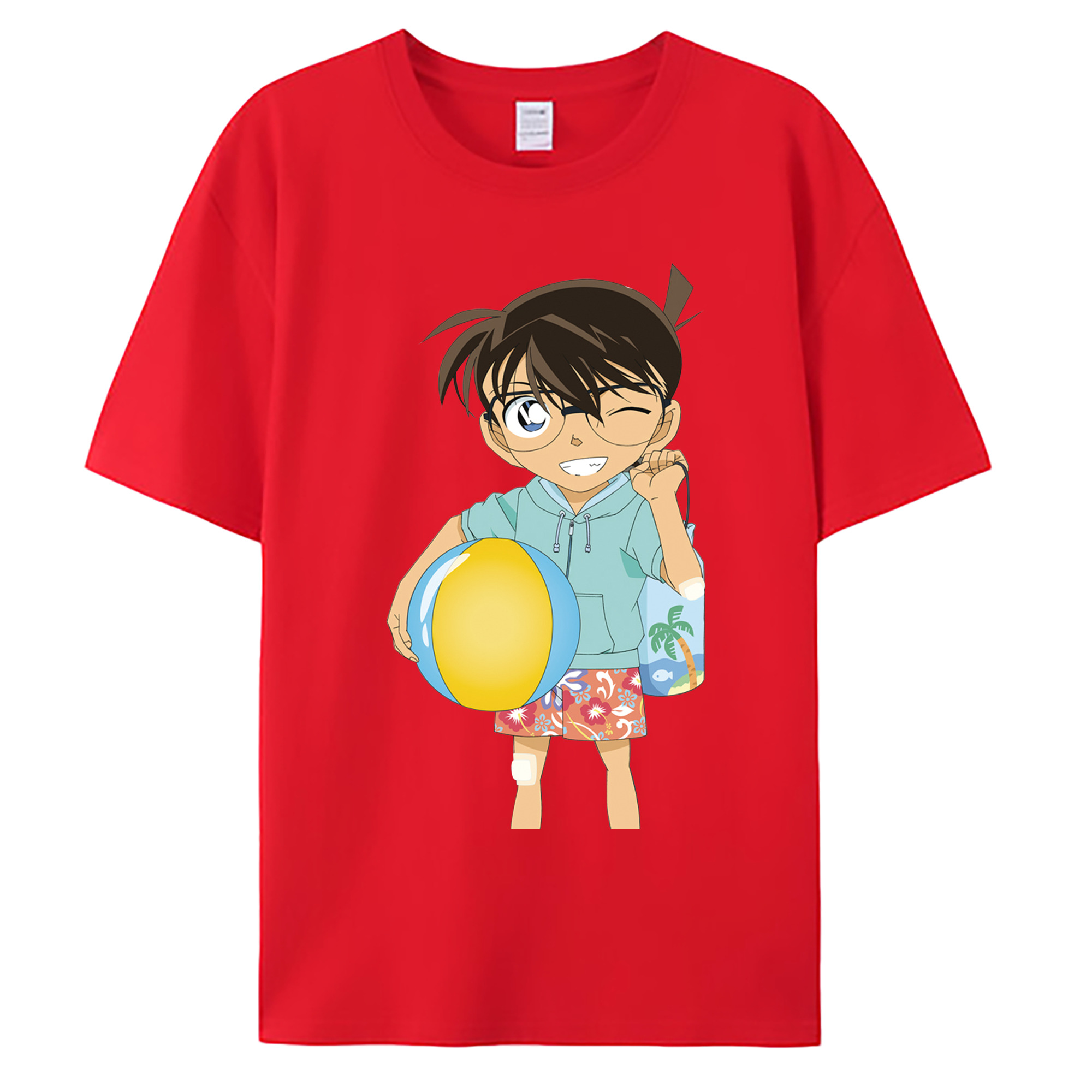 （画像用） 名探偵コナン 江戸川 コナン Detective Conan Conan Edogawa 綿100％ メンズ半袖Tシャツ｜肌触りやわらか＆通気性