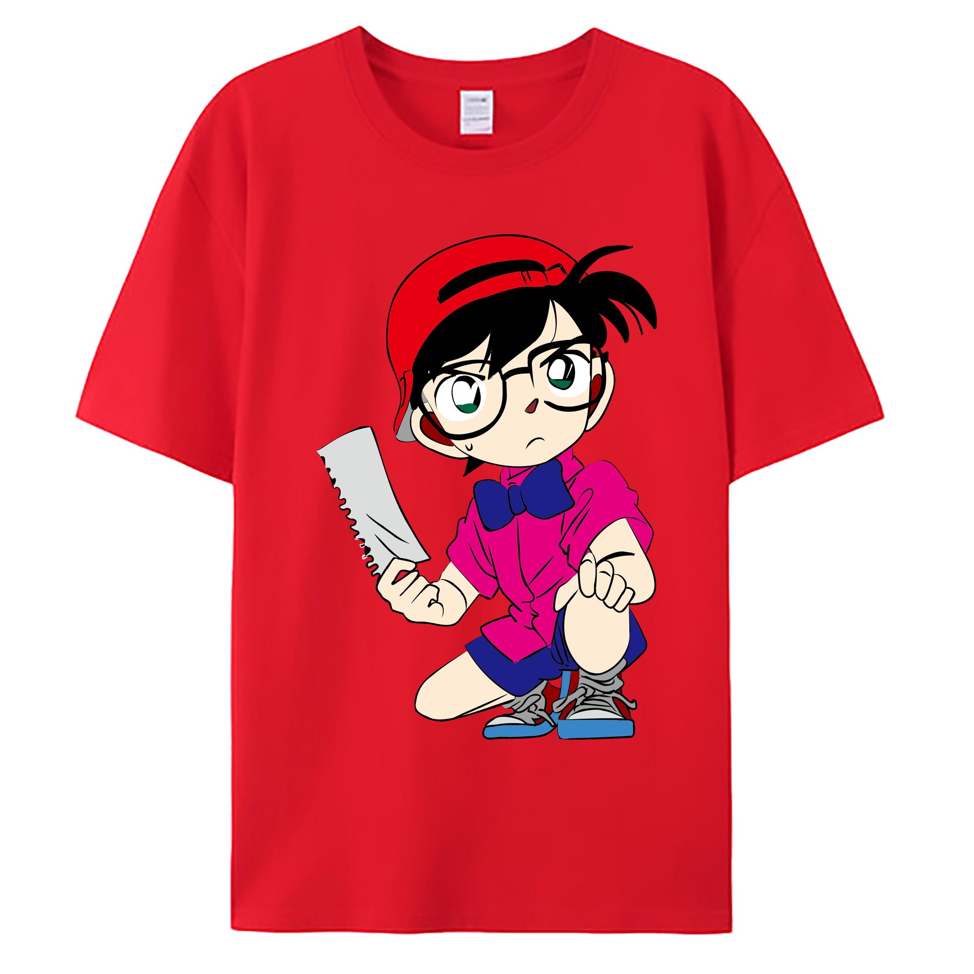 （画像用） 名探偵コナン 江戸川 コナン Detective Conan Conan Edogawa 綿100％ メンズ半袖Tシャツ｜肌触りやわらか＆通気性