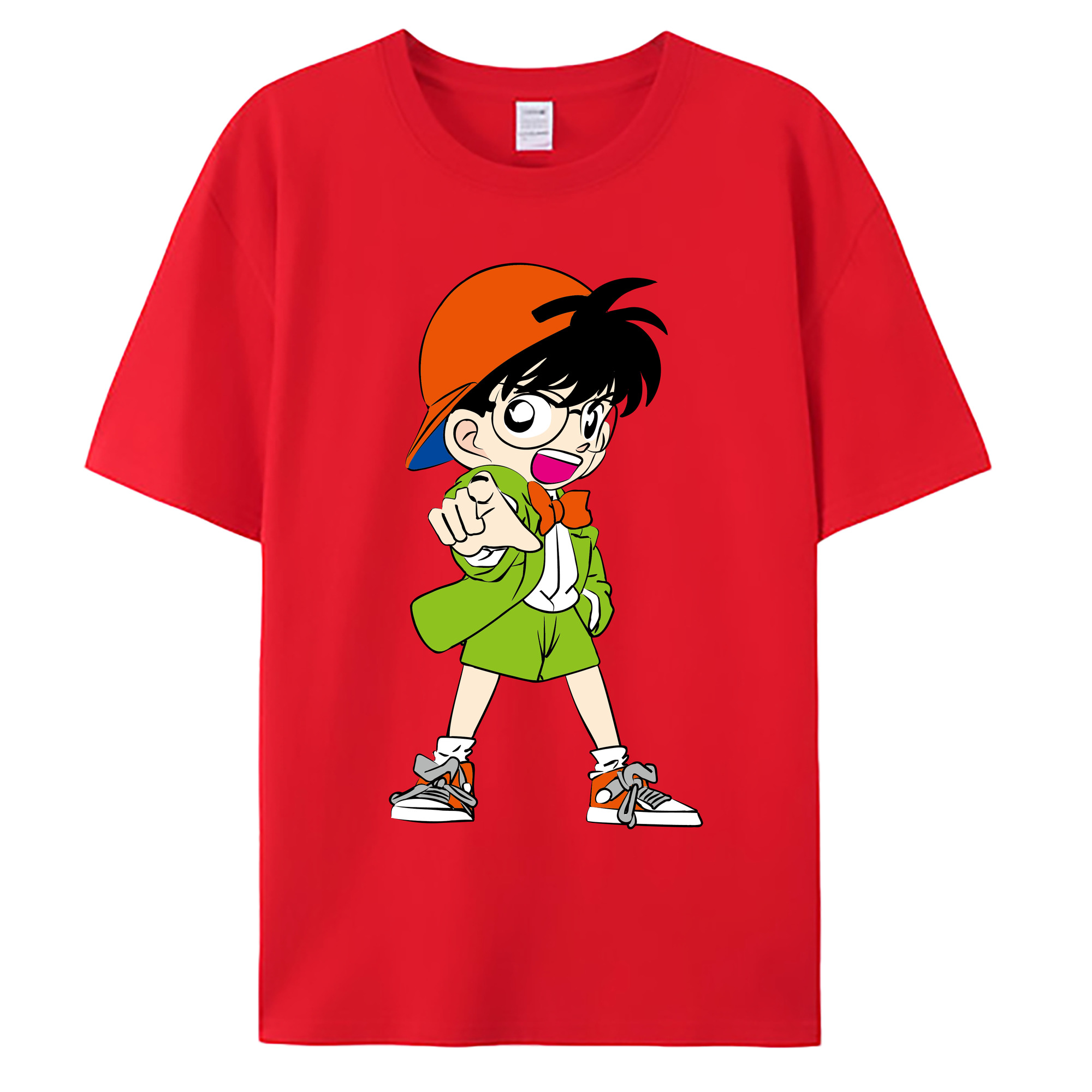 （画像用） 名探偵コナン 江戸川 コナン Detective Conan Conan Edogawa 綿100％ メンズ半袖Tシャツ｜肌触りやわらか＆通気性