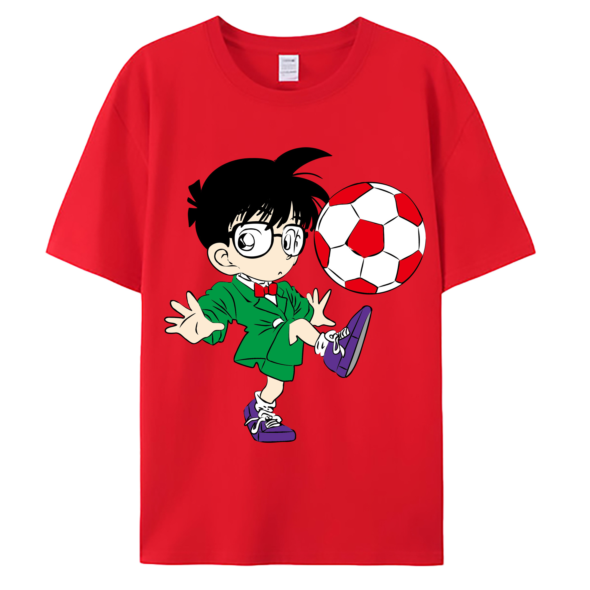 （画像用） 名探偵コナン 江戸川 コナン Detective Conan Conan Edogawa 綿100％ メンズ半袖Tシャツ｜肌触りやわらか＆通気性