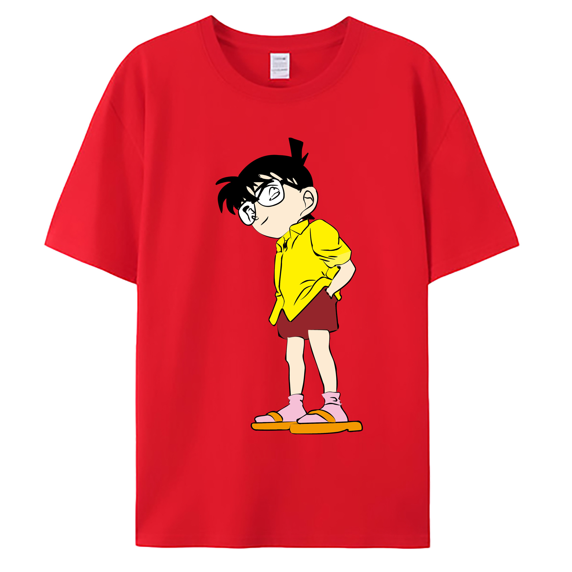 （画像用） 名探偵コナン 江戸川 コナン Detective Conan Conan Edogawa 綿100％ メンズ半袖Tシャツ｜肌触りやわらか＆通気性