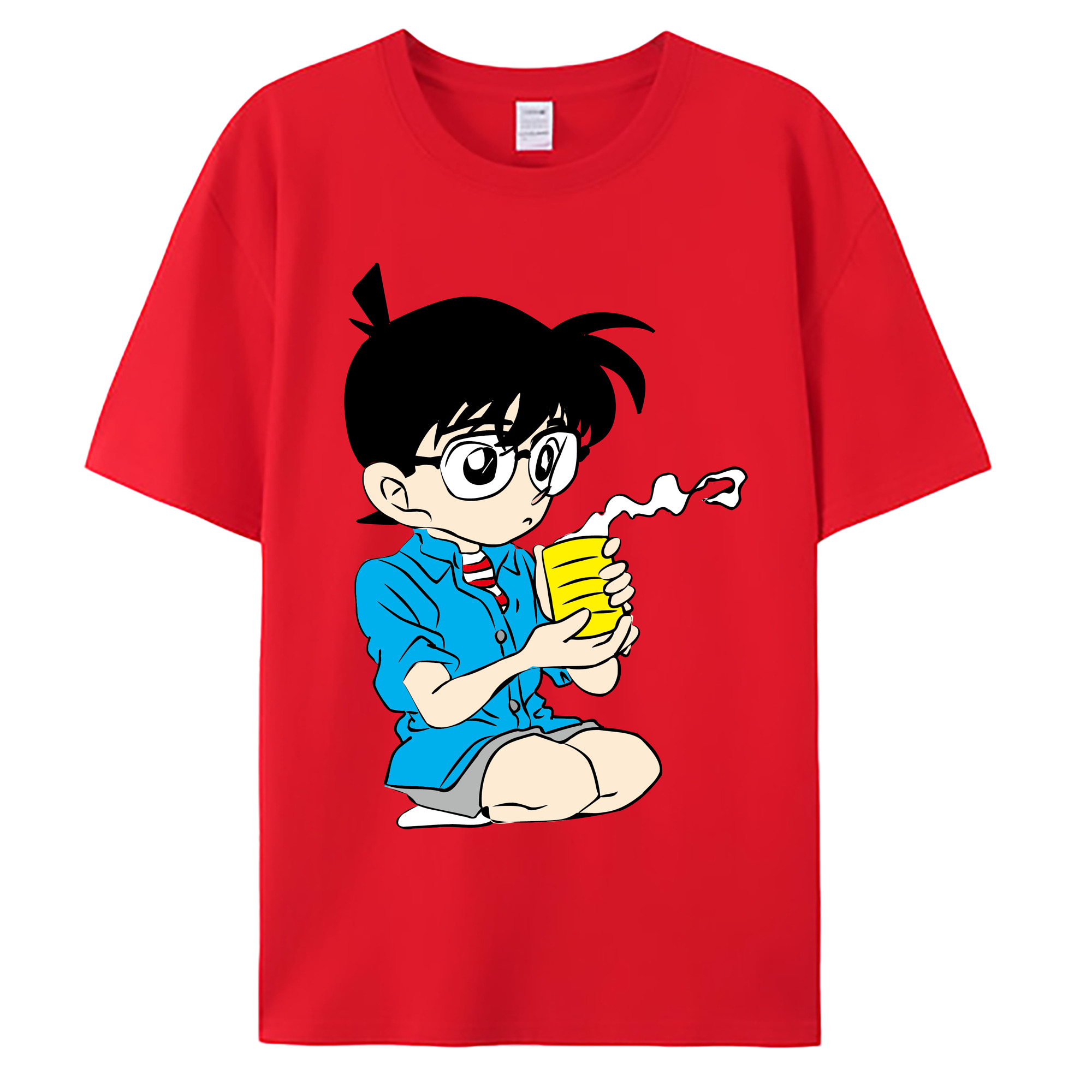 （画像用） 名探偵コナン 江戸川 コナン Detective Conan Conan Edogawa 綿100％ メンズ半袖Tシャツ｜肌触りやわらか＆通気性