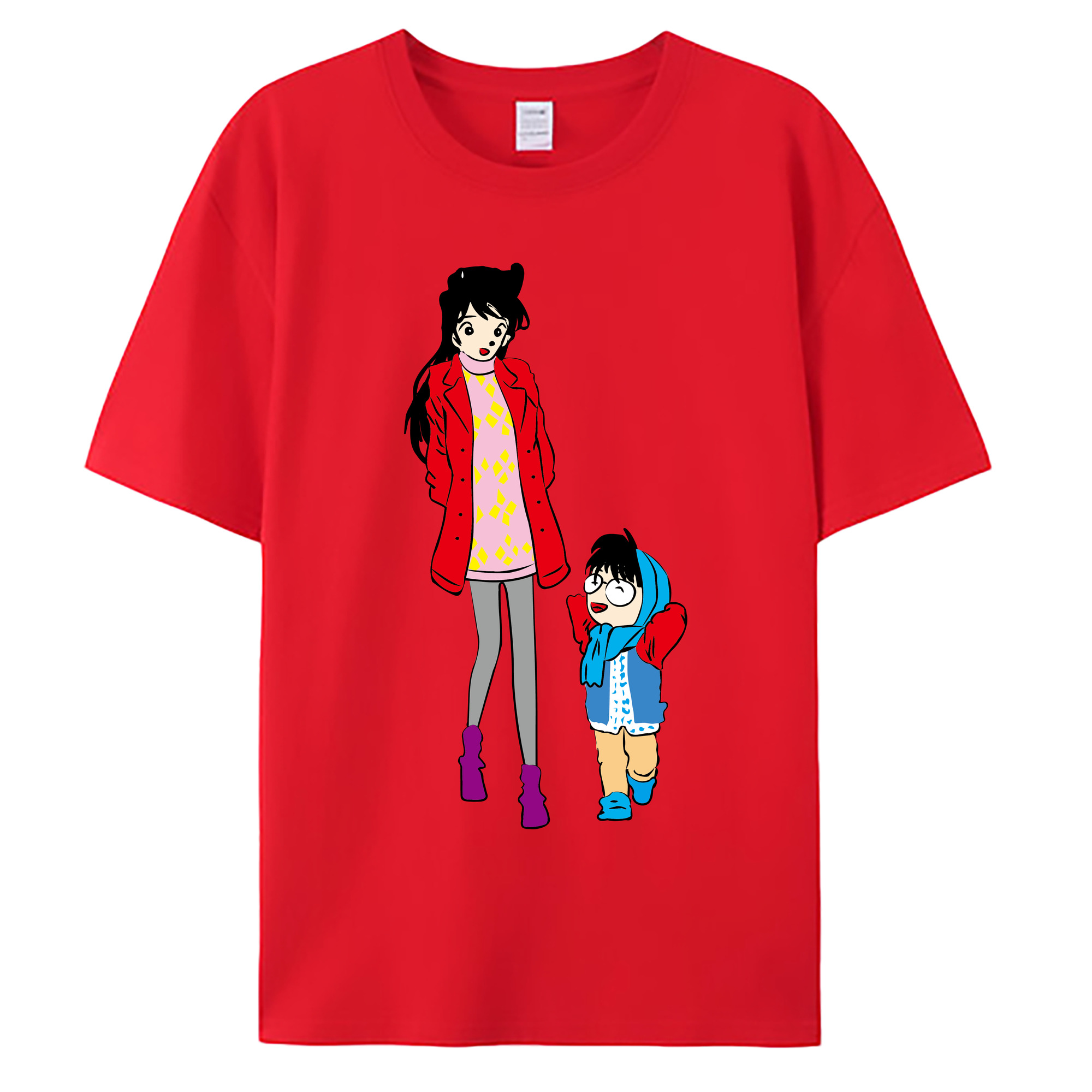 （画像用） 名探偵コナン 江戸川 コナン Detective Conan Conan Edogawa 綿100％ メンズ半袖Tシャツ｜肌触りやわらか＆通気性