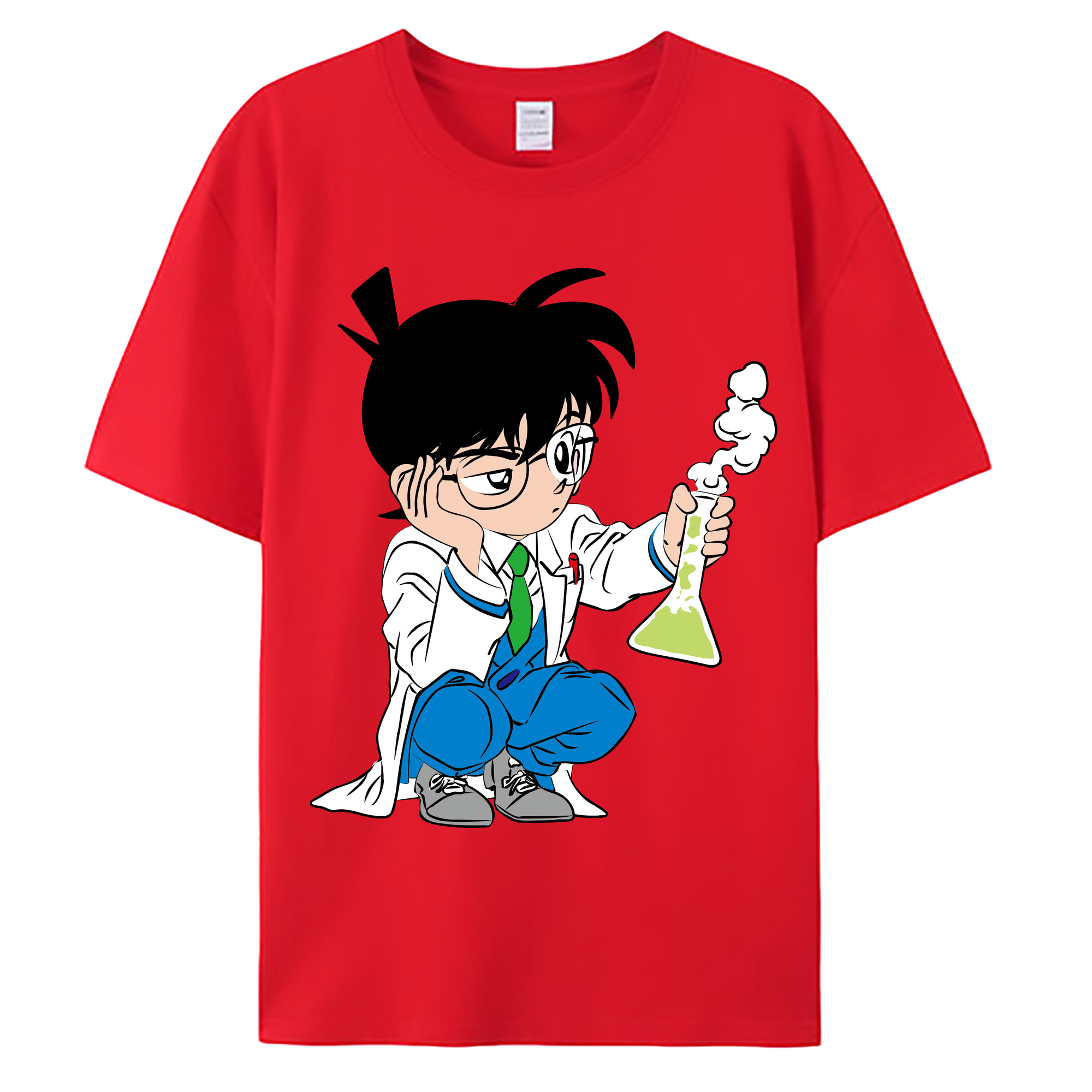 （画像用） 名探偵コナン 江戸川 コナン Detective Conan Conan Edogawa 綿100％ メンズ半袖Tシャツ｜肌触りやわらか＆通気性